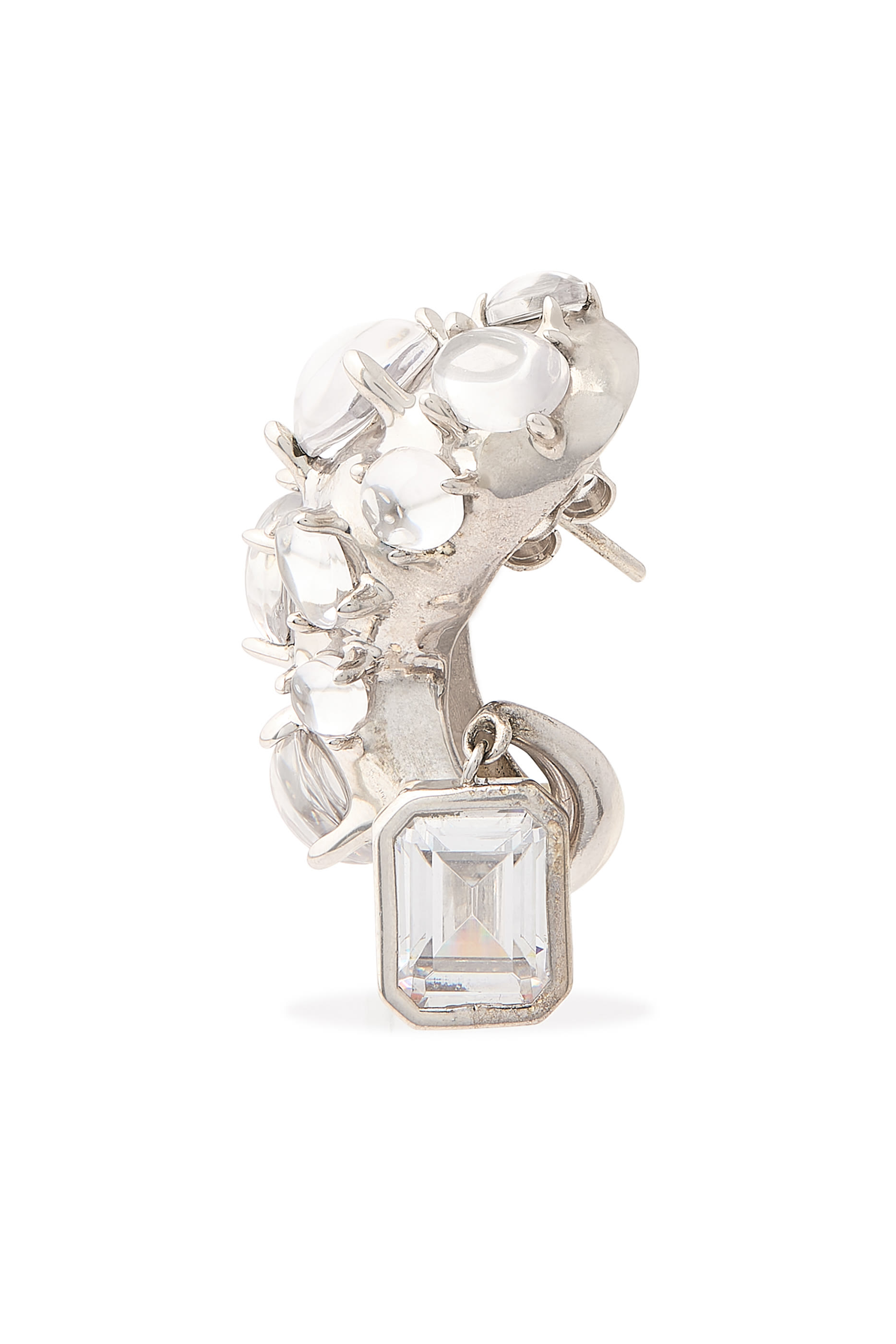  Maxi Alien Emeraldcut Single Drop Earring,  925 Sterling Silver & Crystals