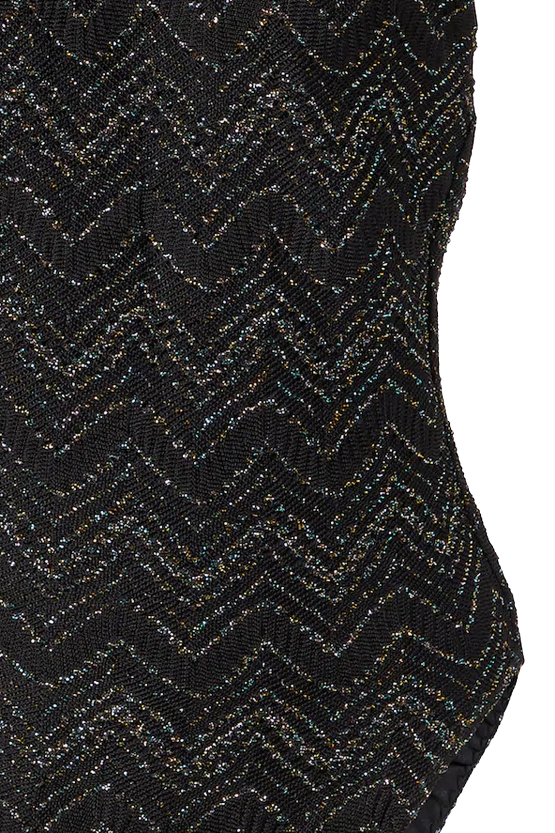 Mare Chevron Lace Raschel Halter Tie One Piece Swimsuit