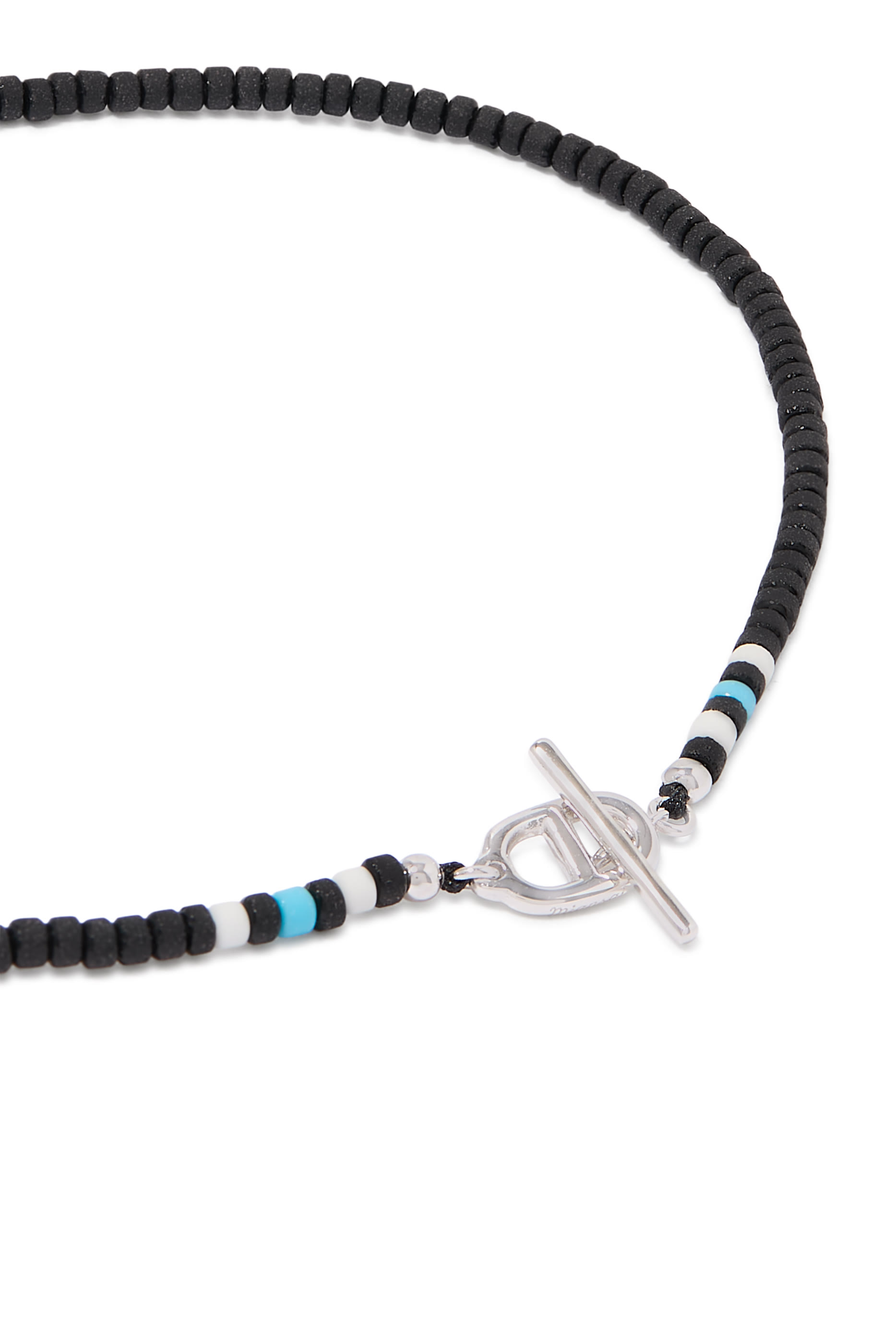 Avi Bracelet, Sterling Silver & Black Heishi Beads