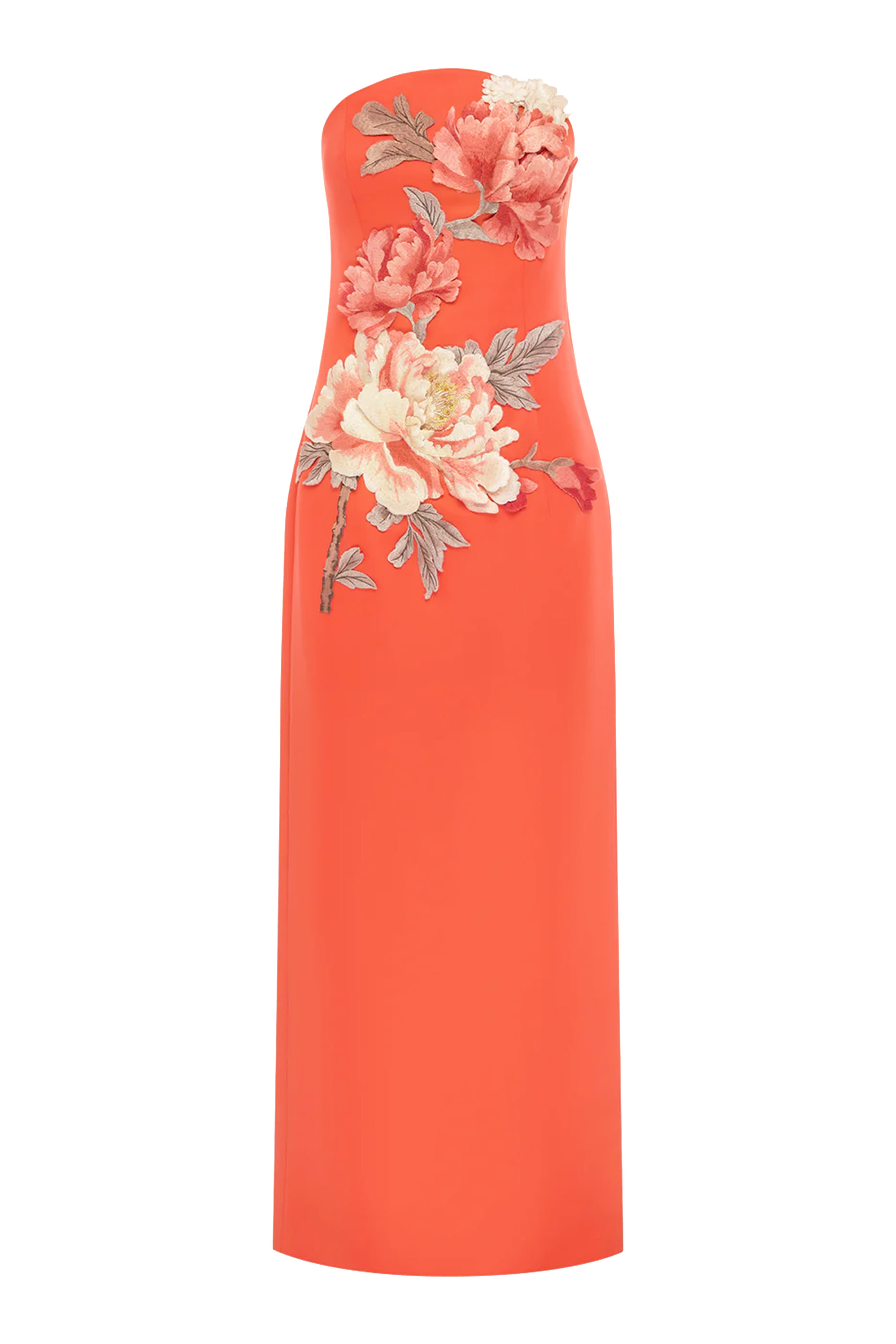 Ava Appliqu&eacute; Floral Bustier Maxi Dress