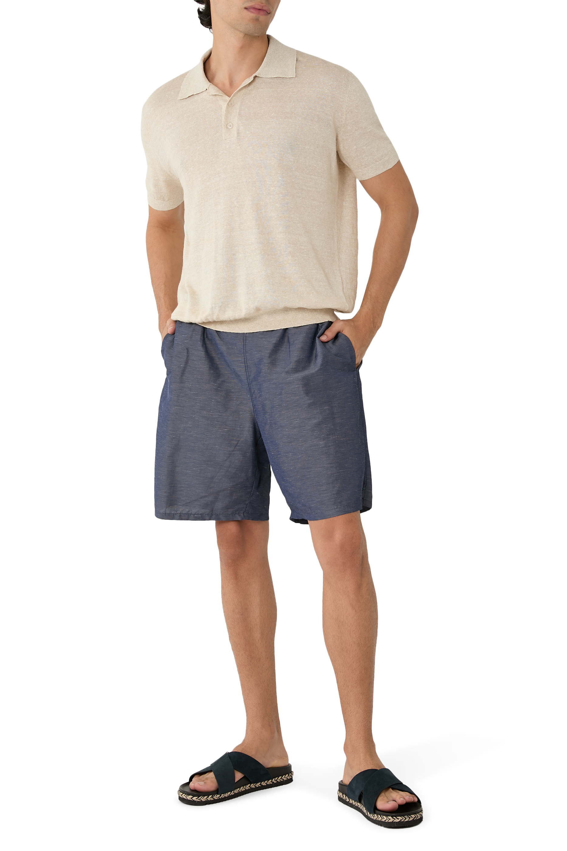  Linen Blend Swim Shorts