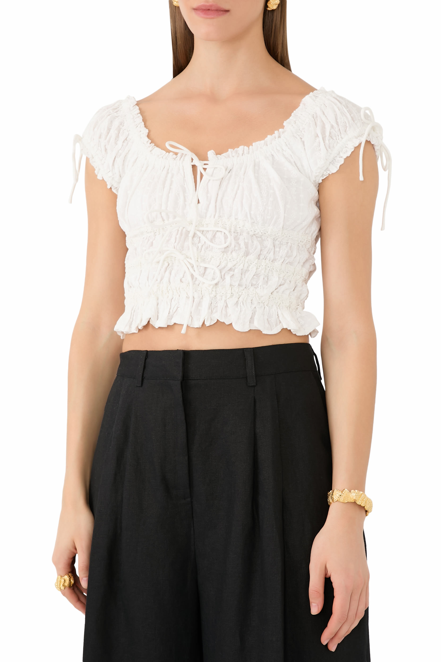 Ella Shirred Crop Top