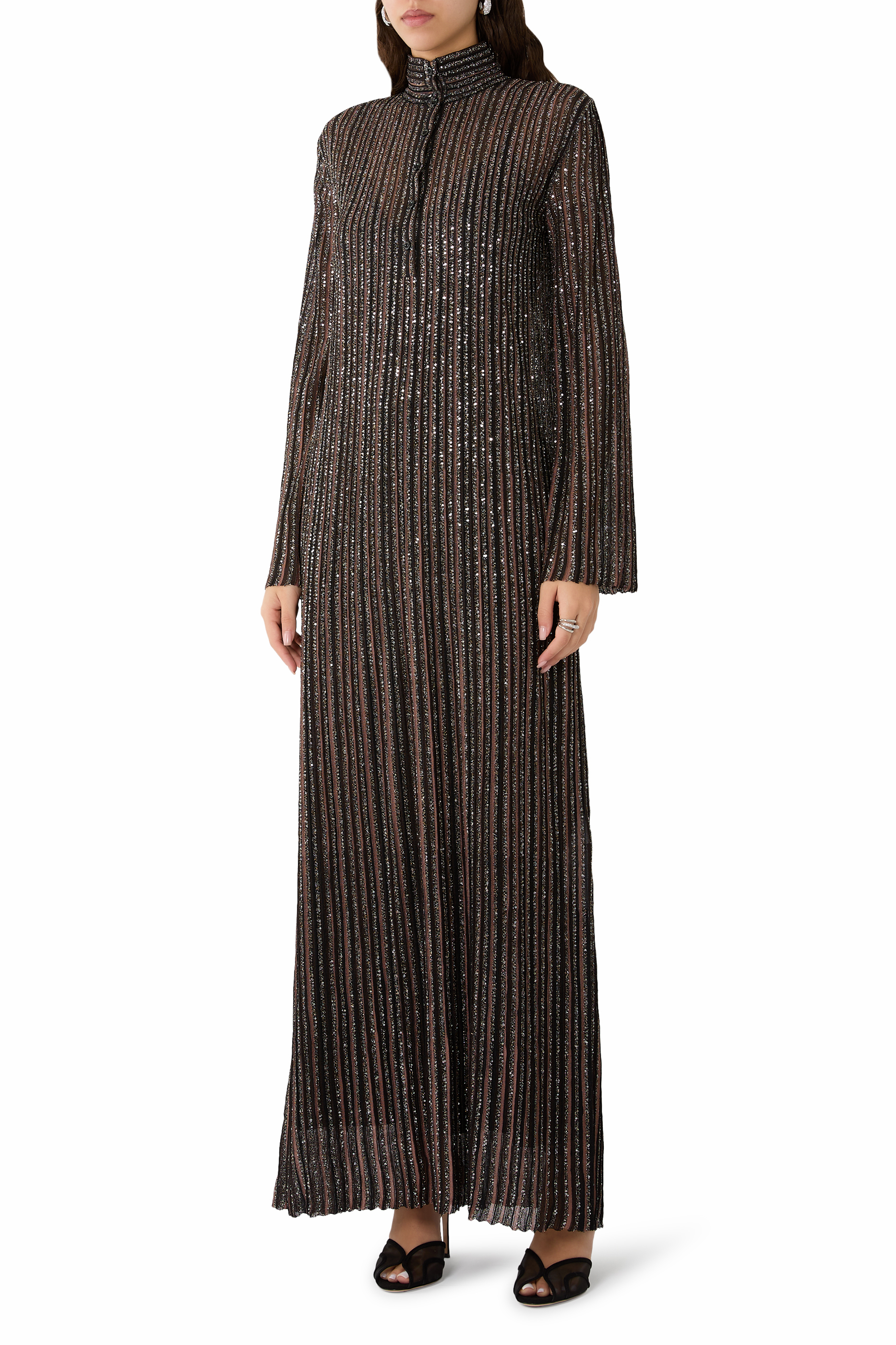  Partialized Sequinned Knit Dress 