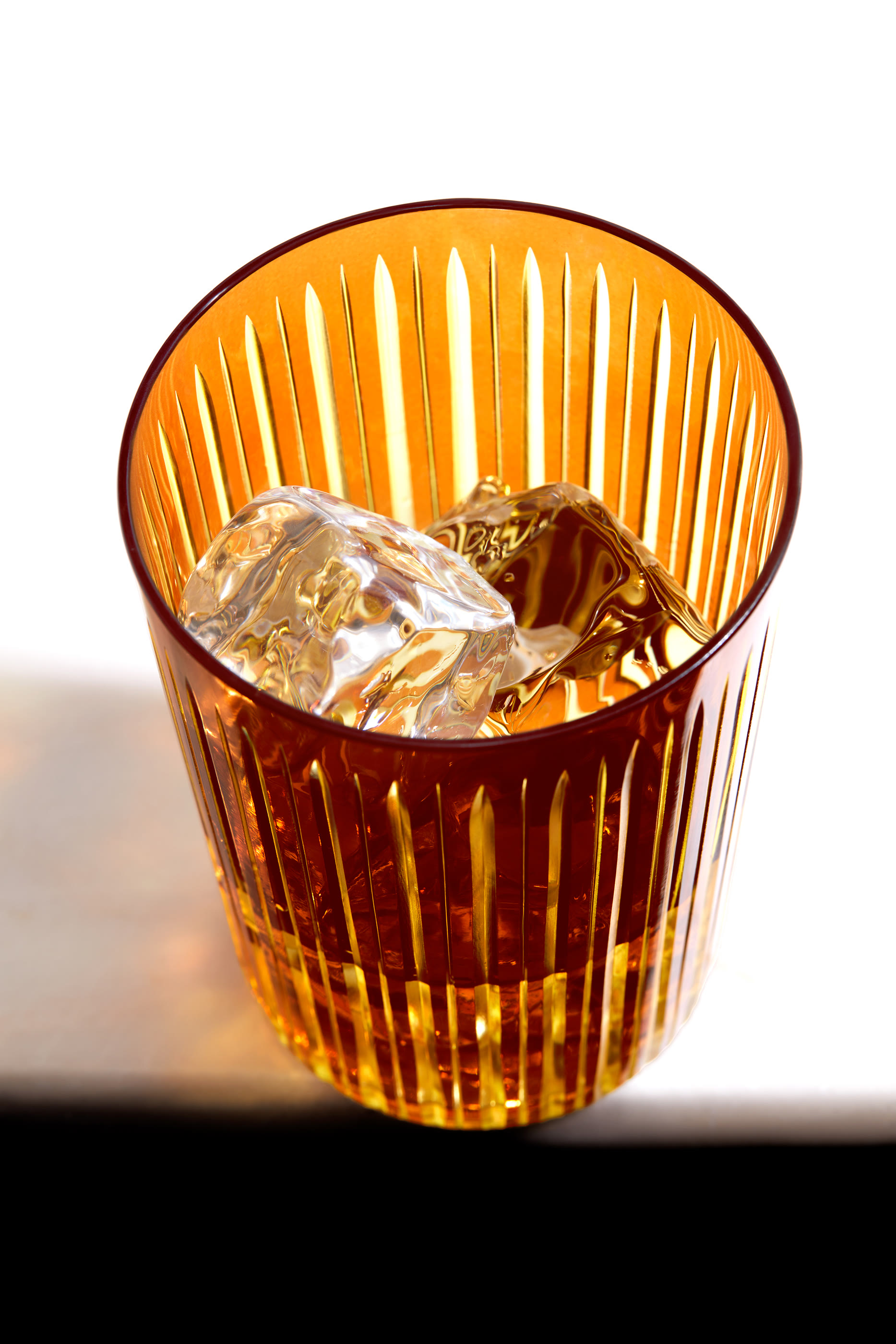 Prism Amber Highball Glass, Set of 4