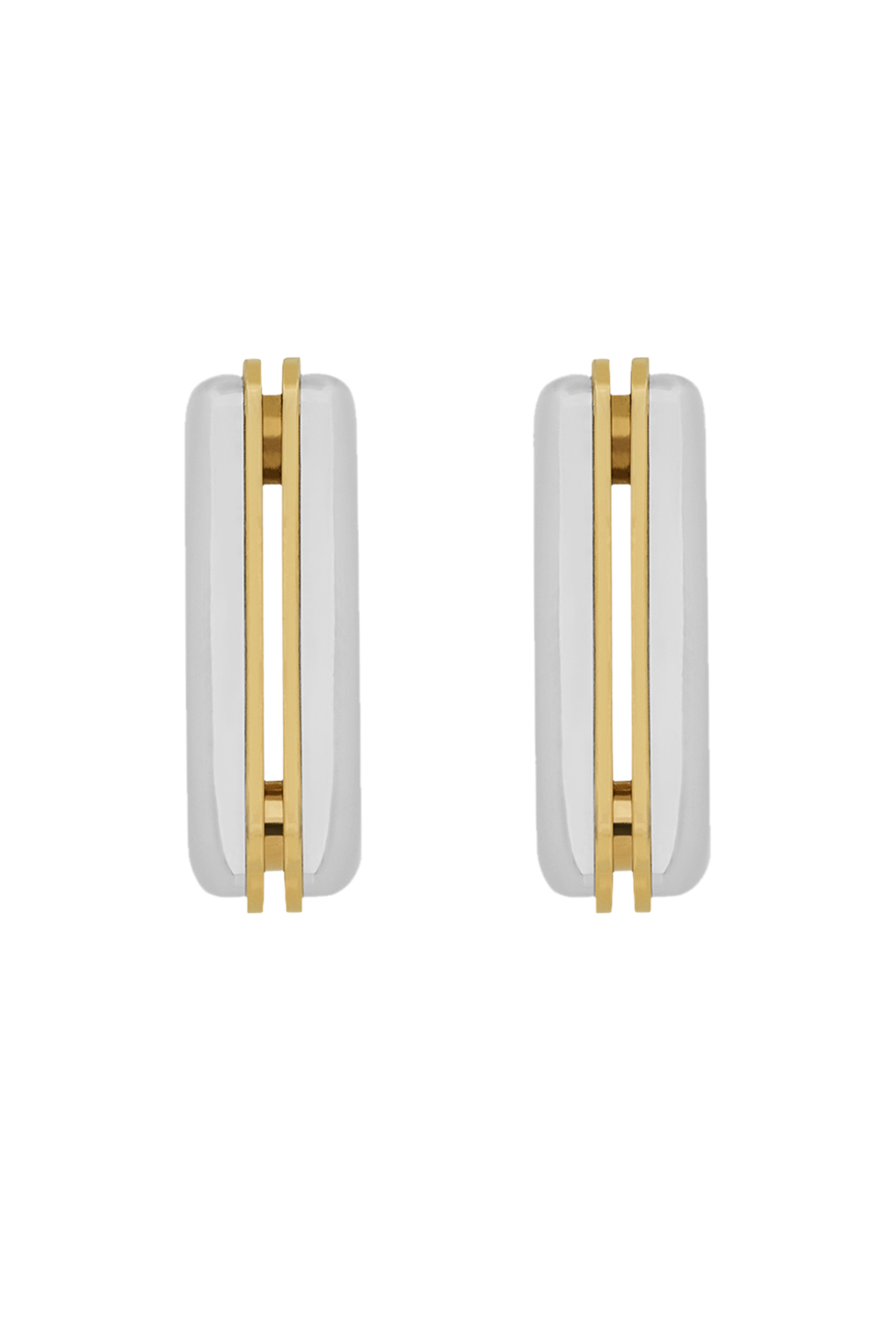 Split Square Hoop Earrings in Metal