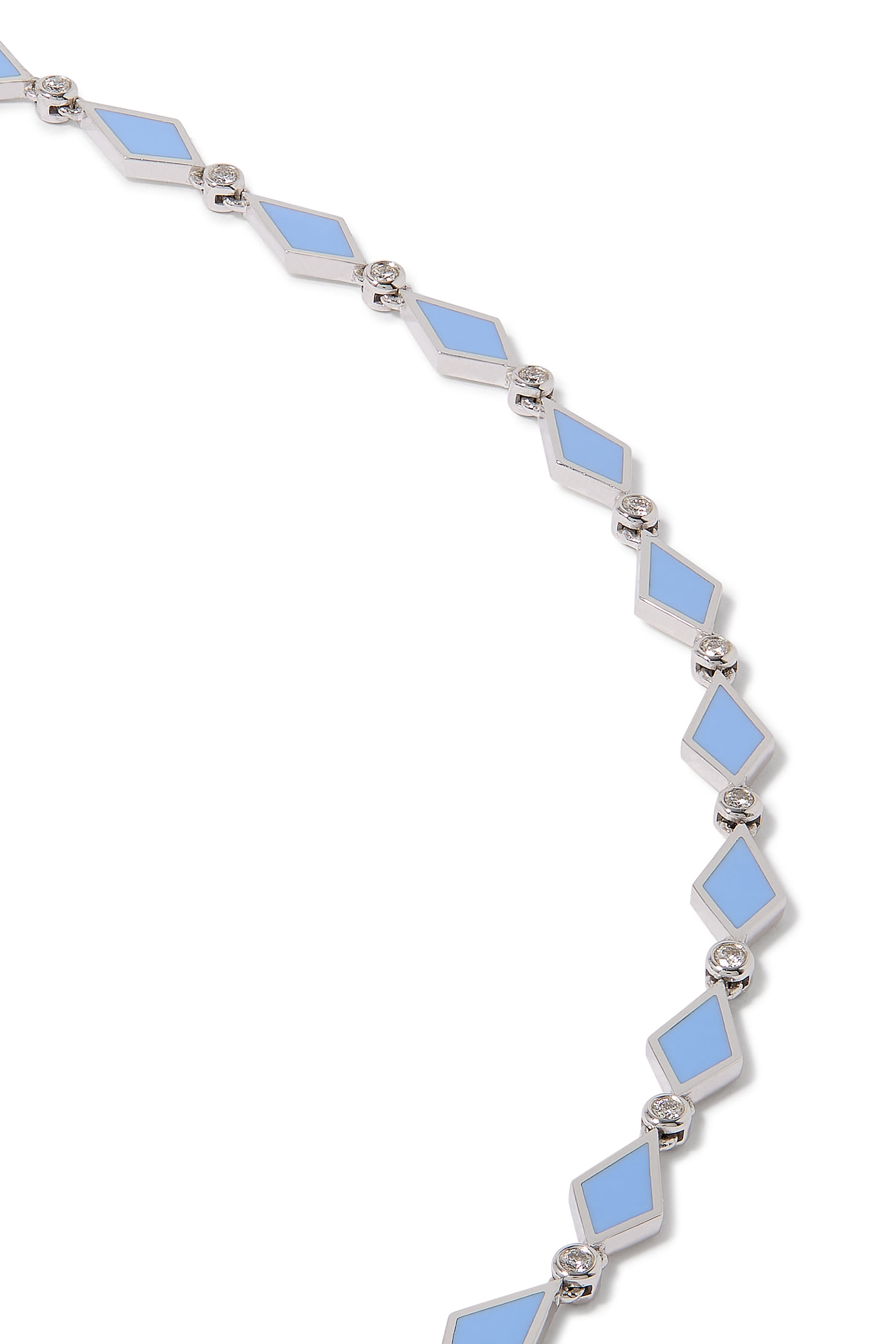 Mosaic Choker, 18K White Gold with Enamel & Diamonds