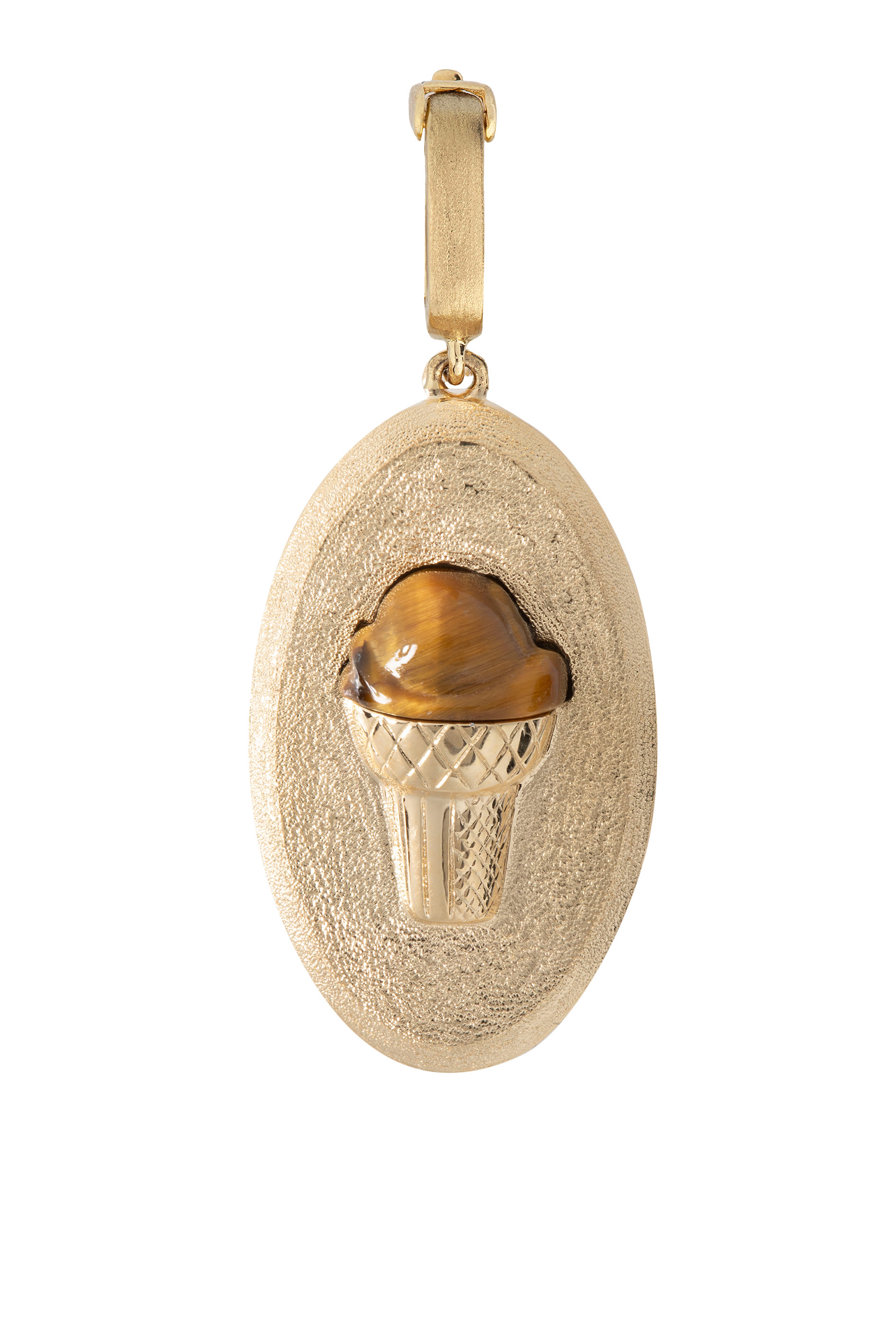 Mushroom Sands Charm, 18K Yeelow Gold & Tiger Eye Stone