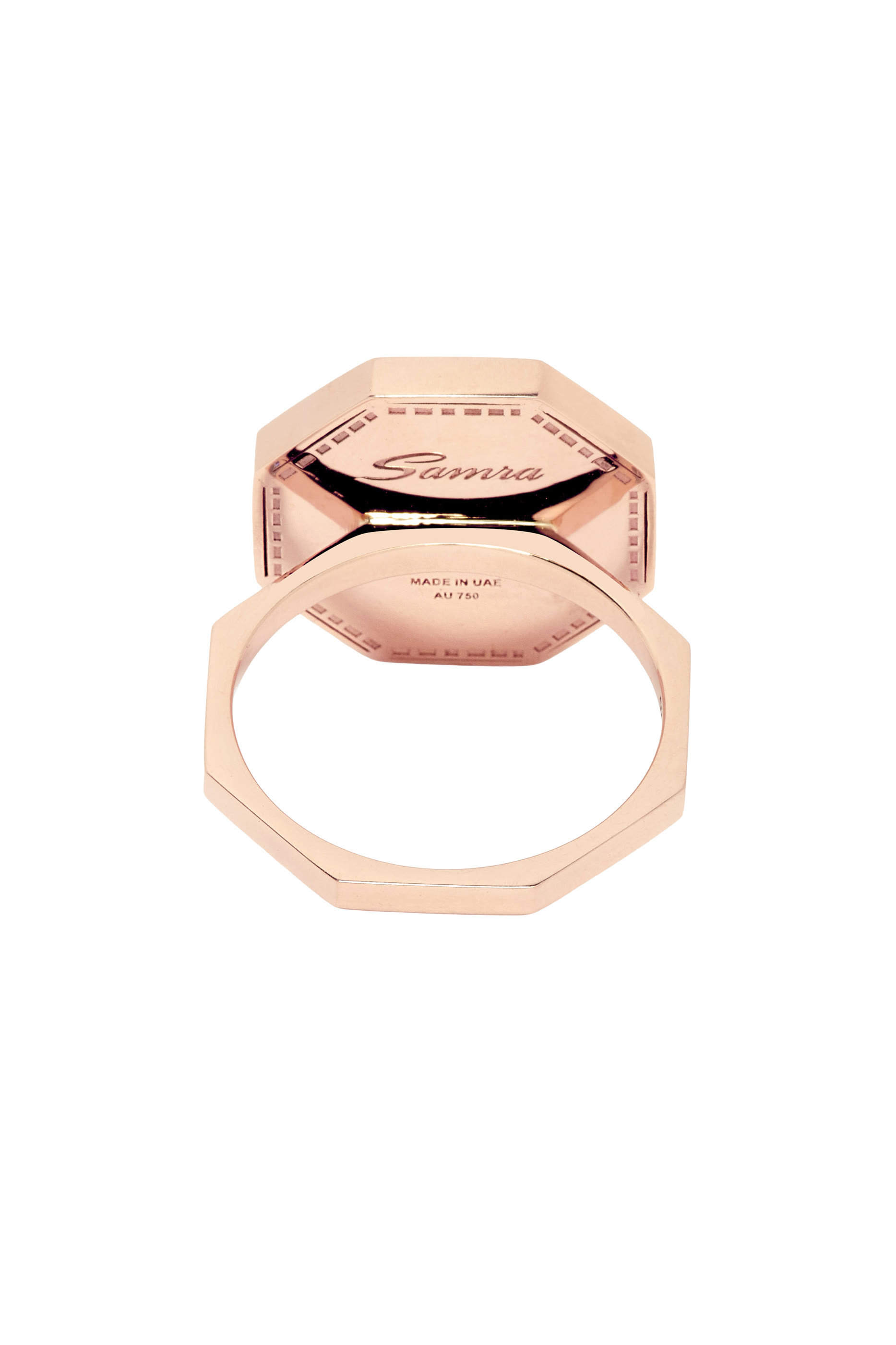 Classic Turath Ring, 18k Pink Gold & Mother-of-Pearl, Diamonds