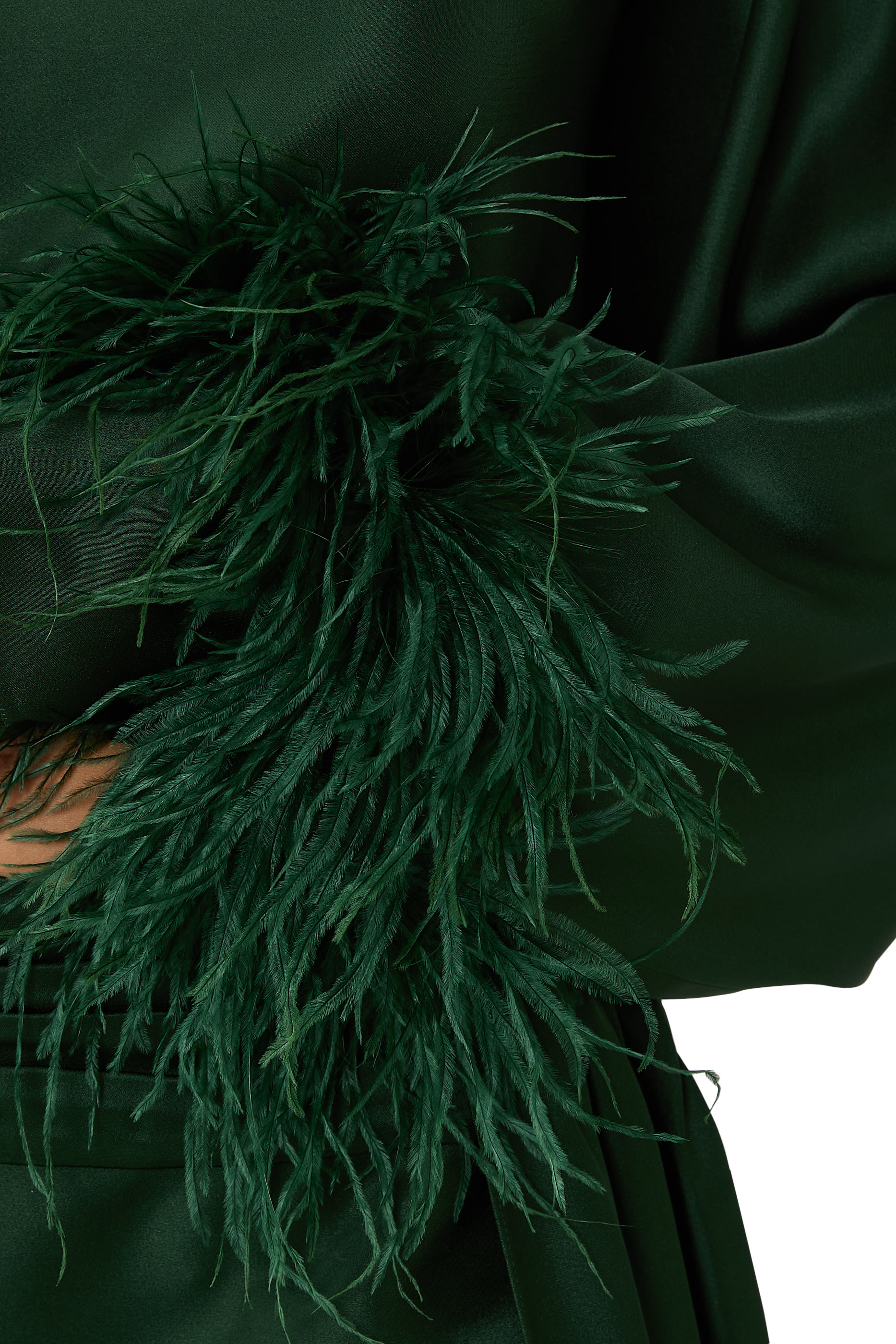 Feathers Satin Caftan Top