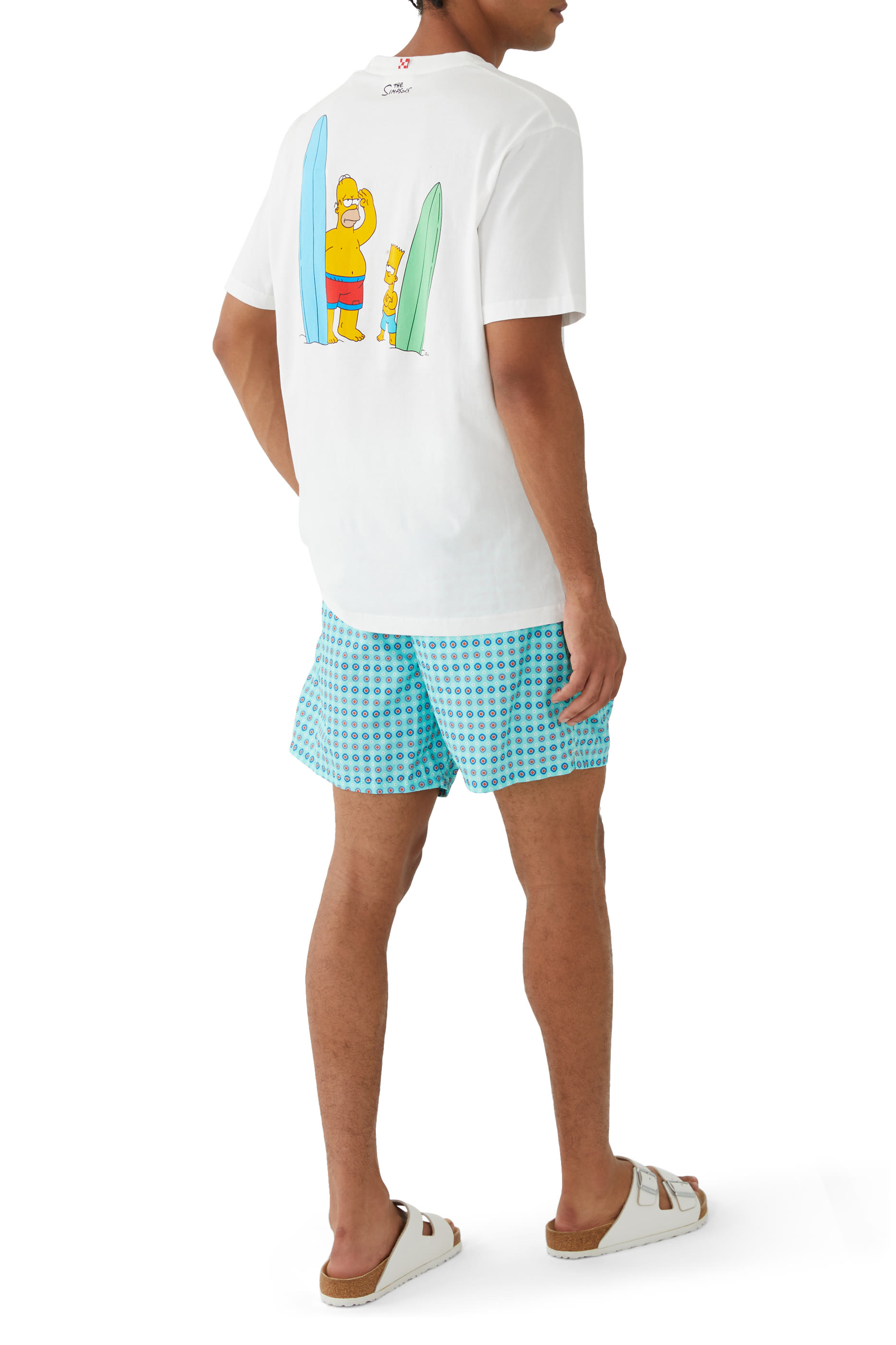 Bart And Homer Print and Embroidery T-Shirt