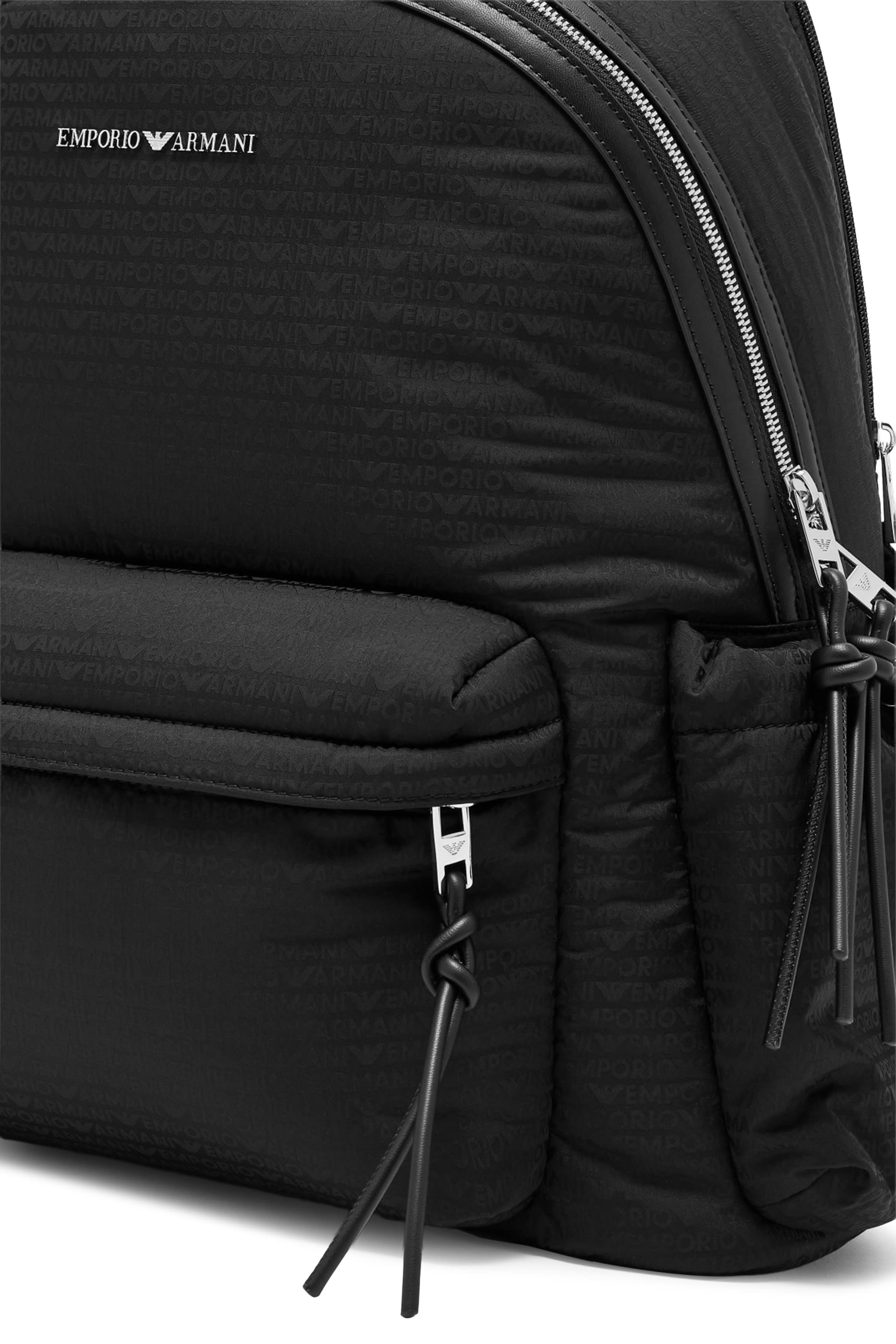 Monogram Lettering Round Nylon Backpack