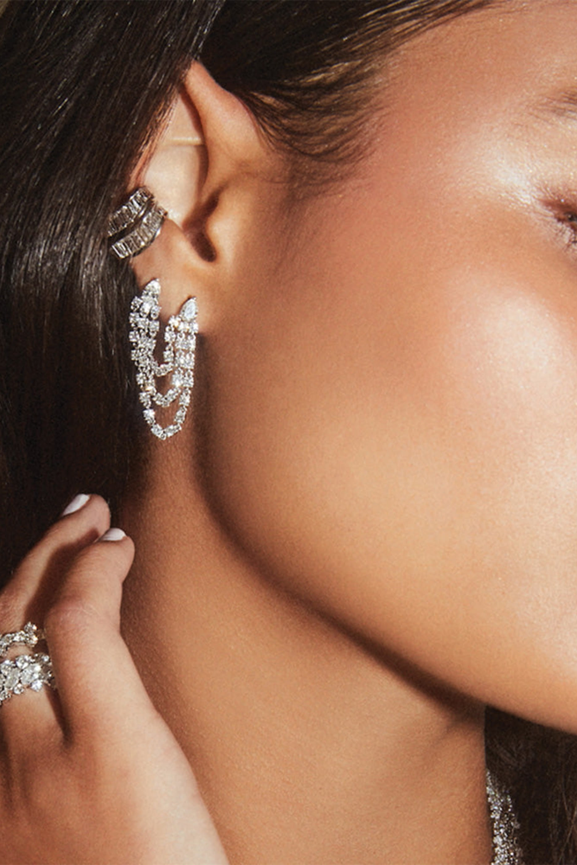 Bianca Earrings, 18k White Gold & Diamonds