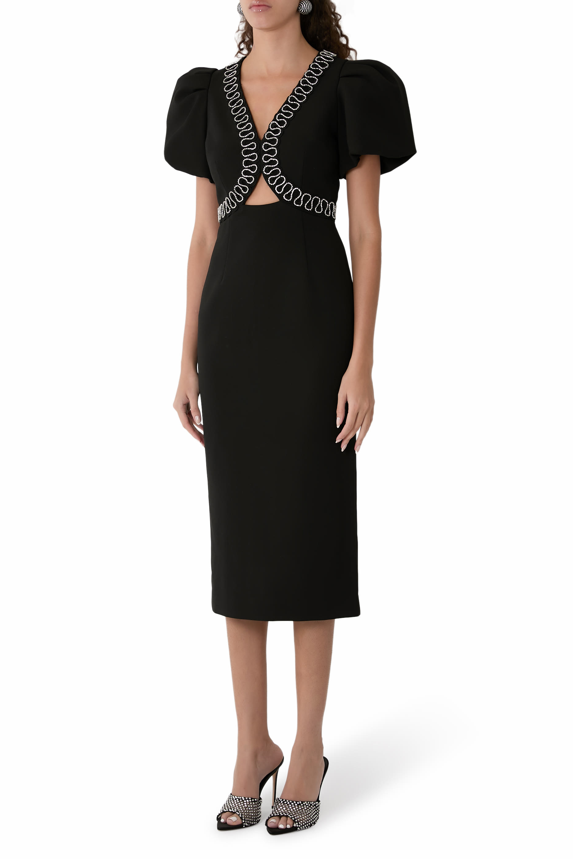 Nyx Puff Sleeve Midi Dress