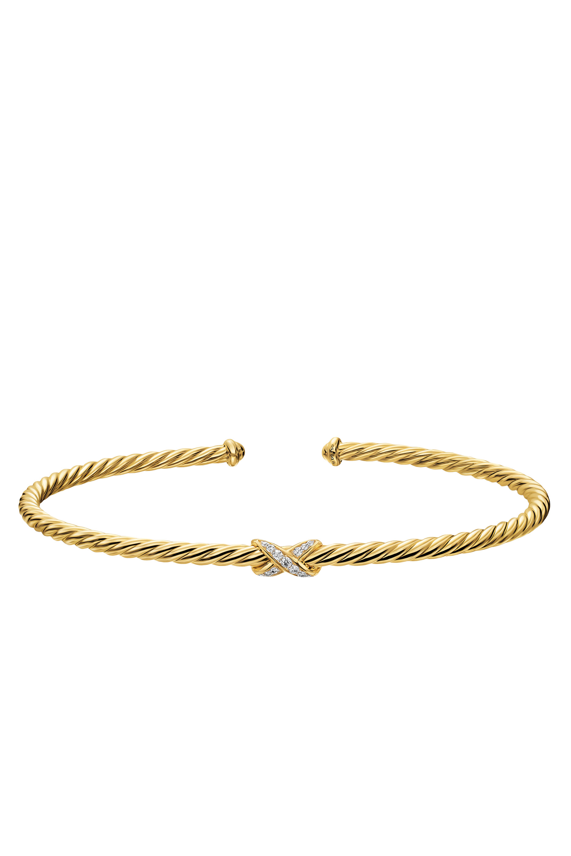Micro Cablespira&reg; Flex X Bracelet, 18K Yellow Gold & Diamonds