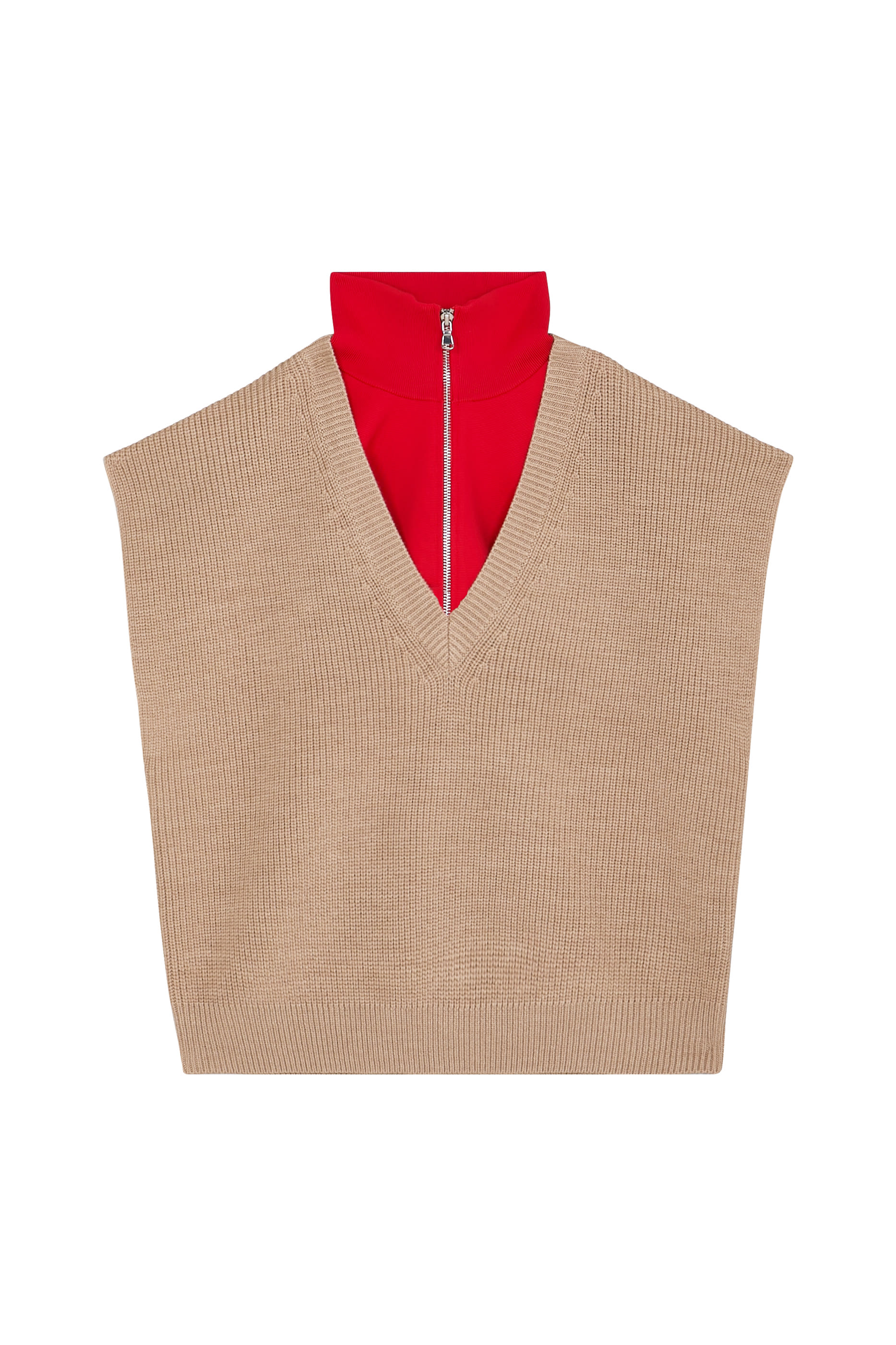 Cardigan Stitch Sweater Vest with Removable Dickie 