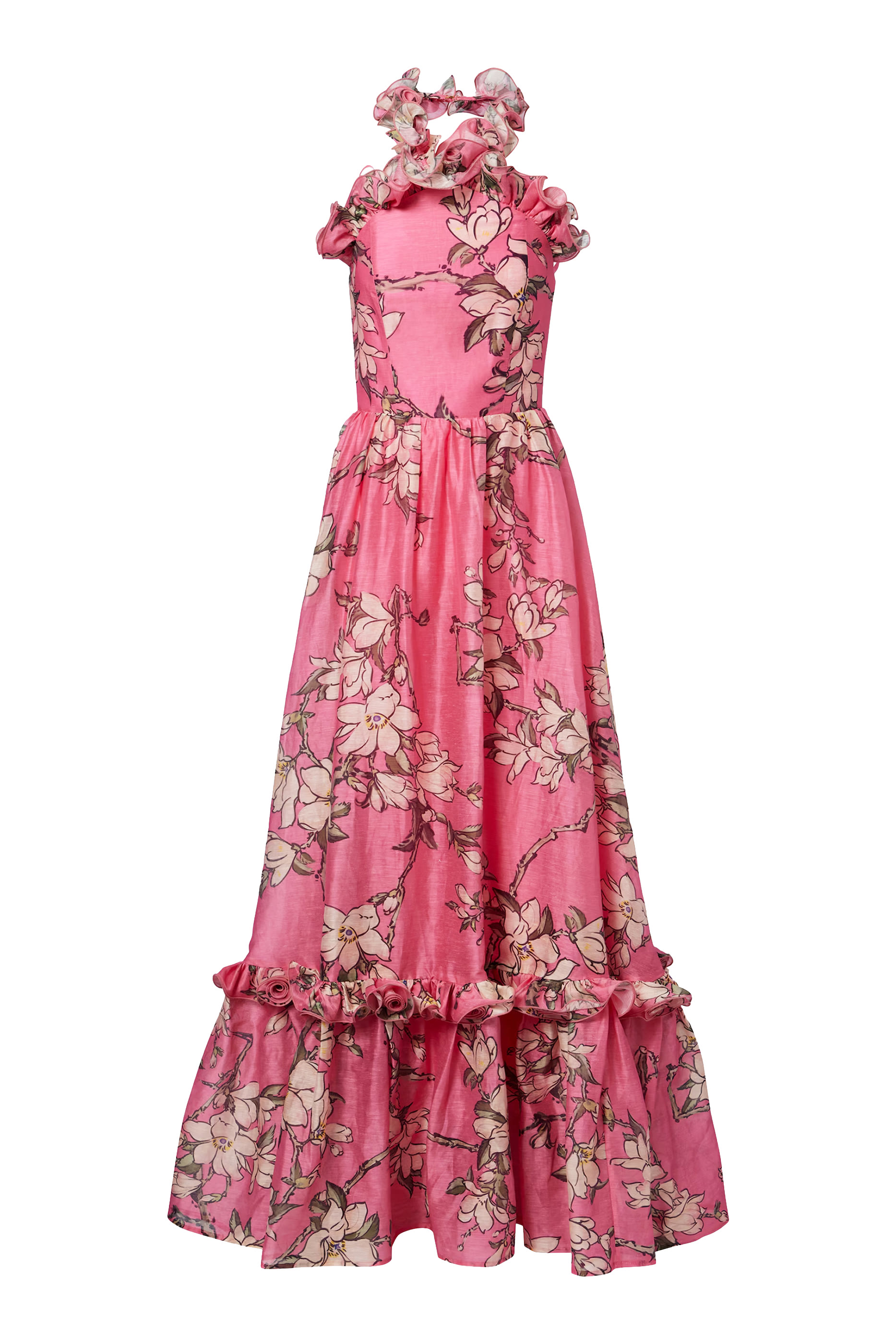  Isabelle Ruffled Halterneck Maxi Dress 