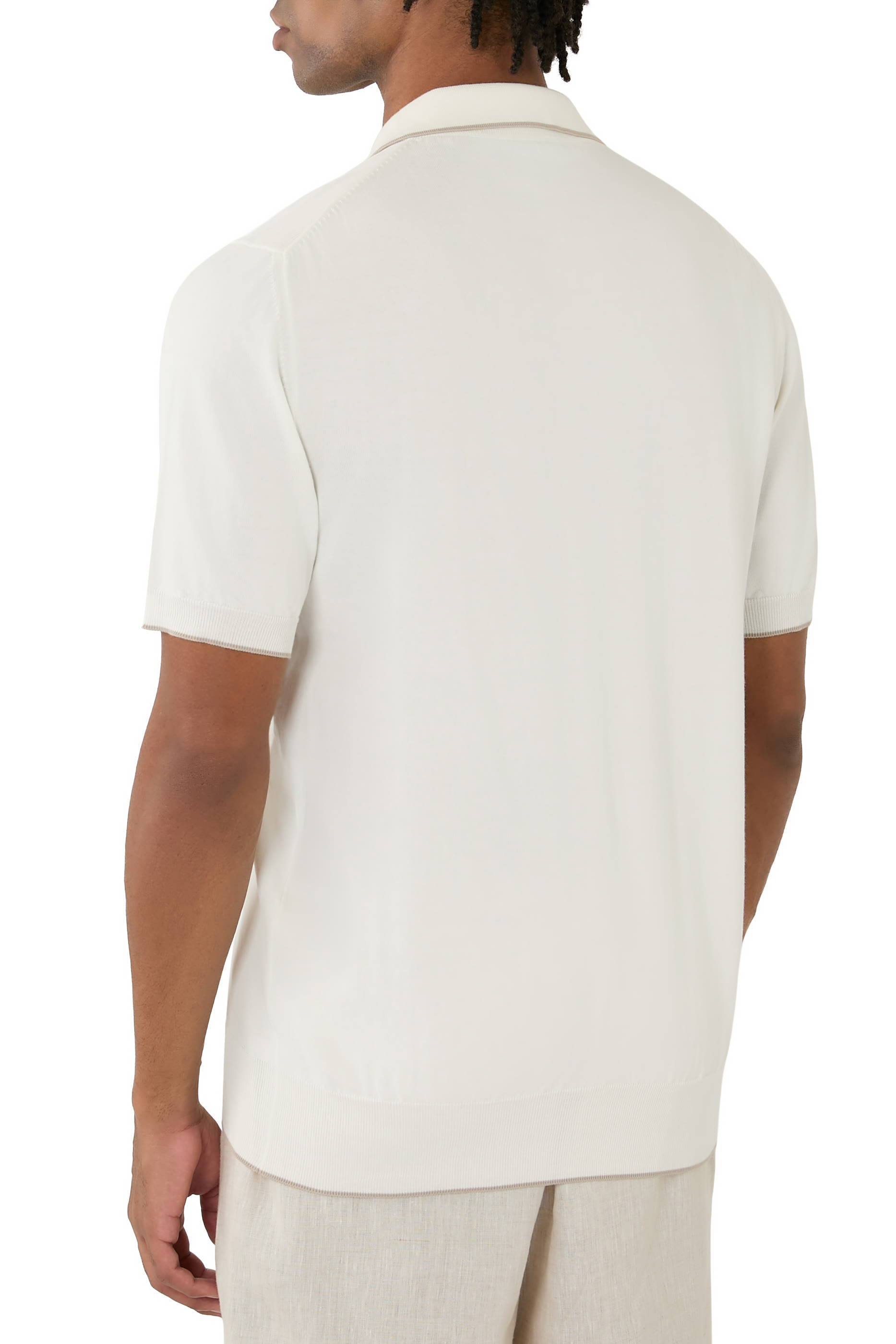 Short-Sleeve Buttonless Polo