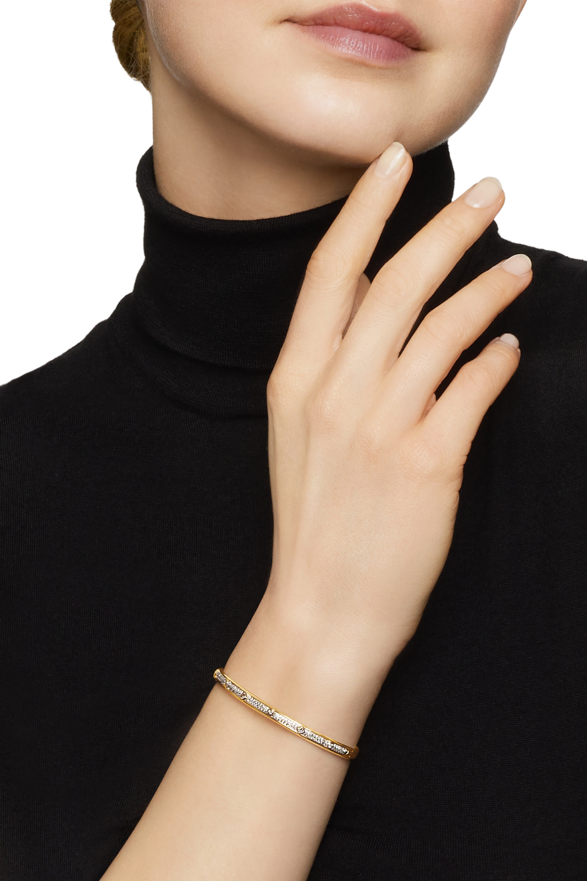 Renaissance Bangle, 18k Yellow Gold & Diamonds