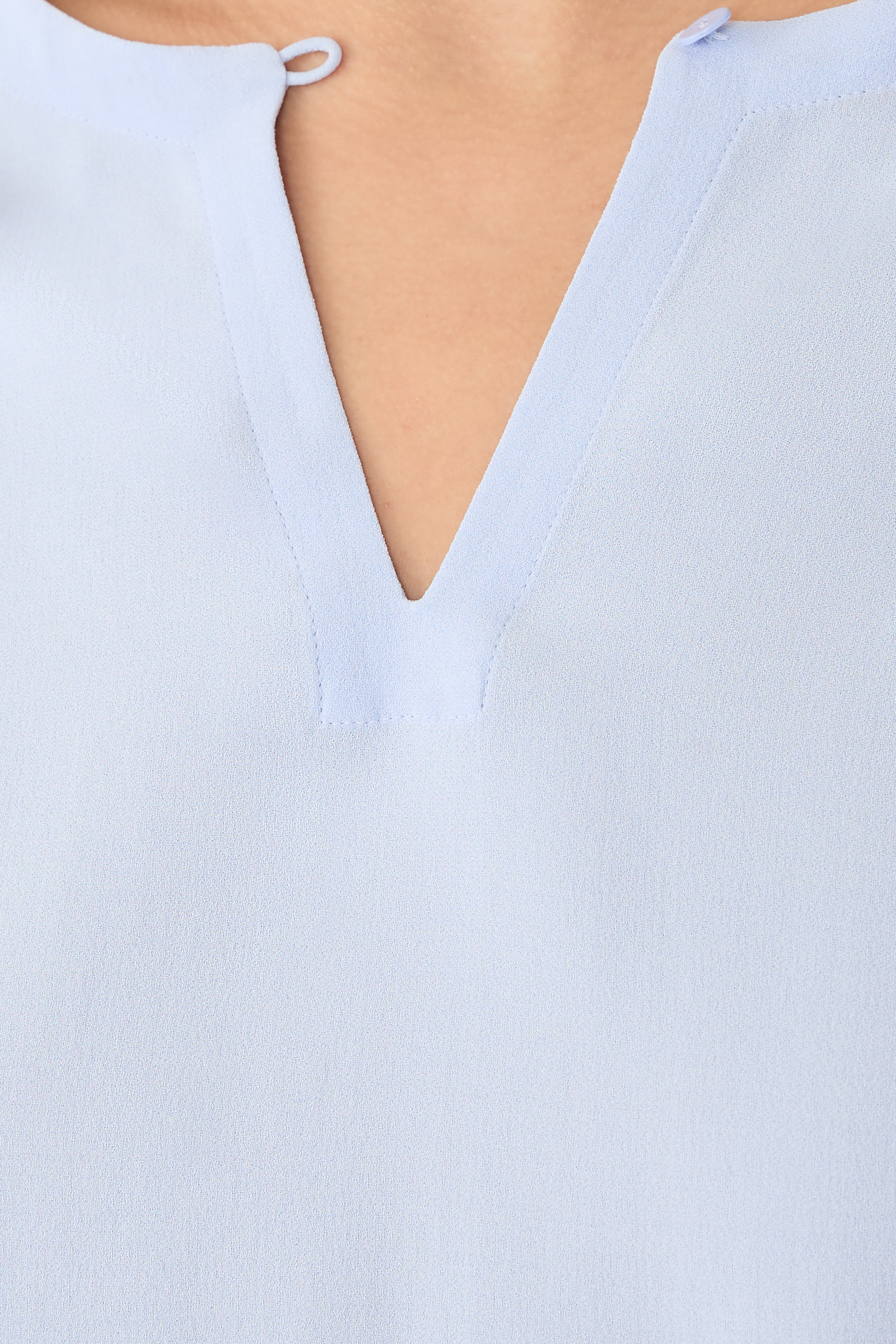 Silk Georgette Crepe Keyhole Top