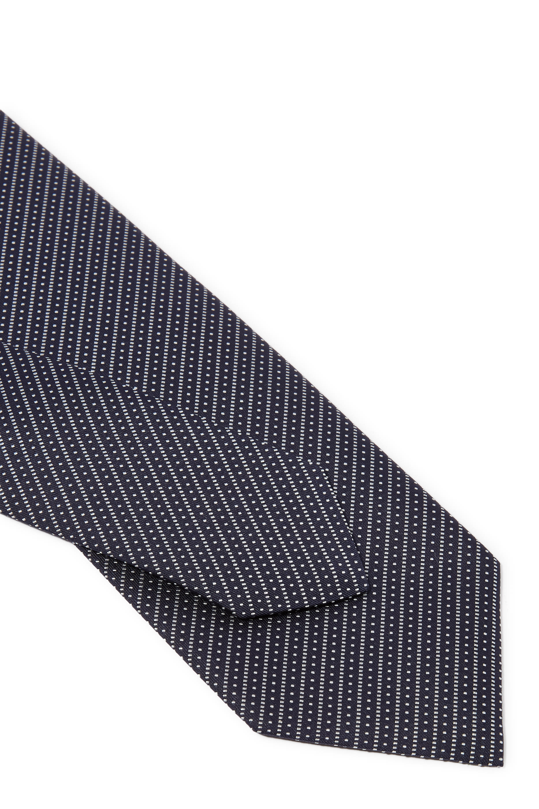 Line Print Silk Tie