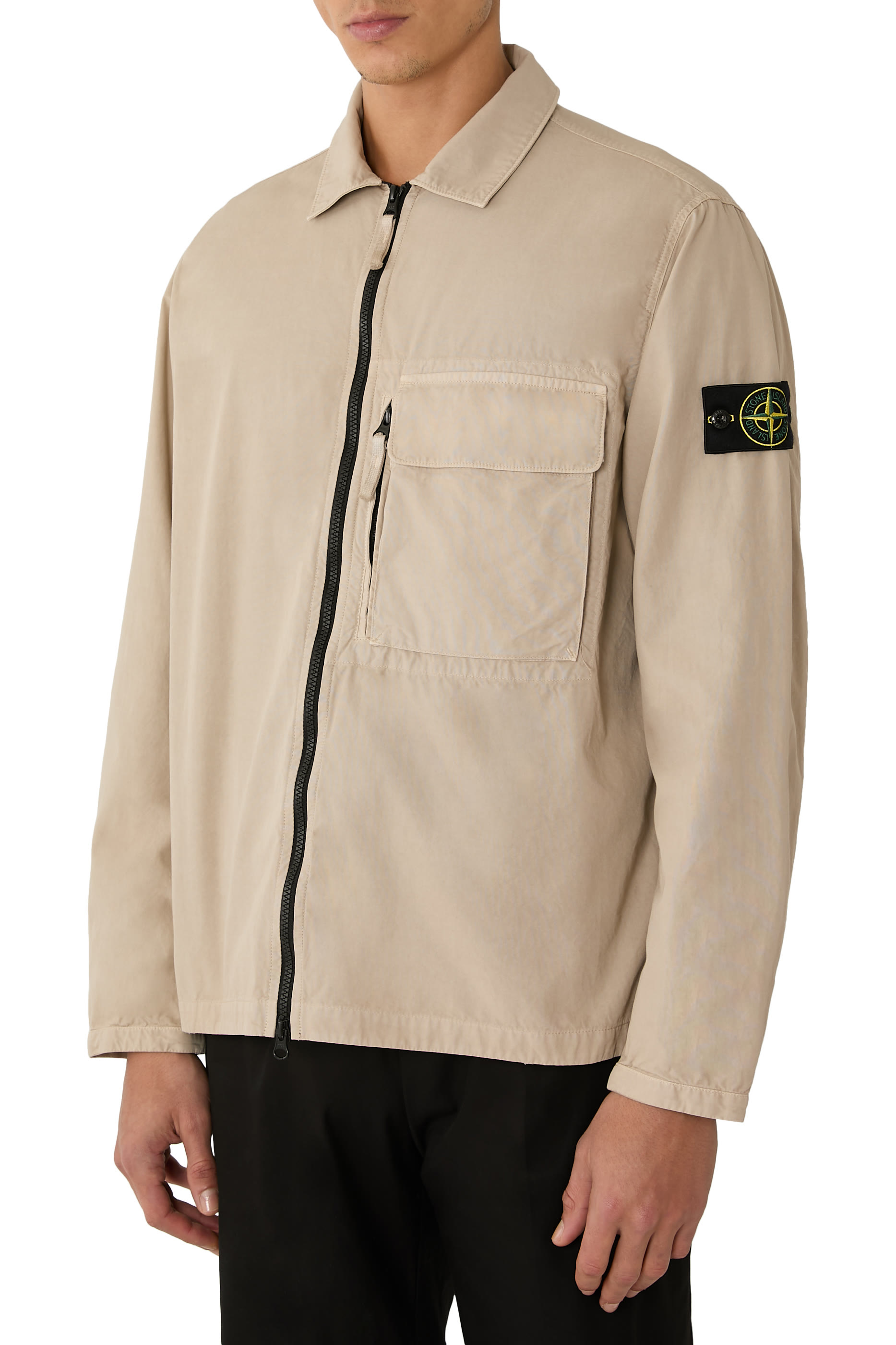 Comfort-Fit Overshirt With Layered Chest Pocket