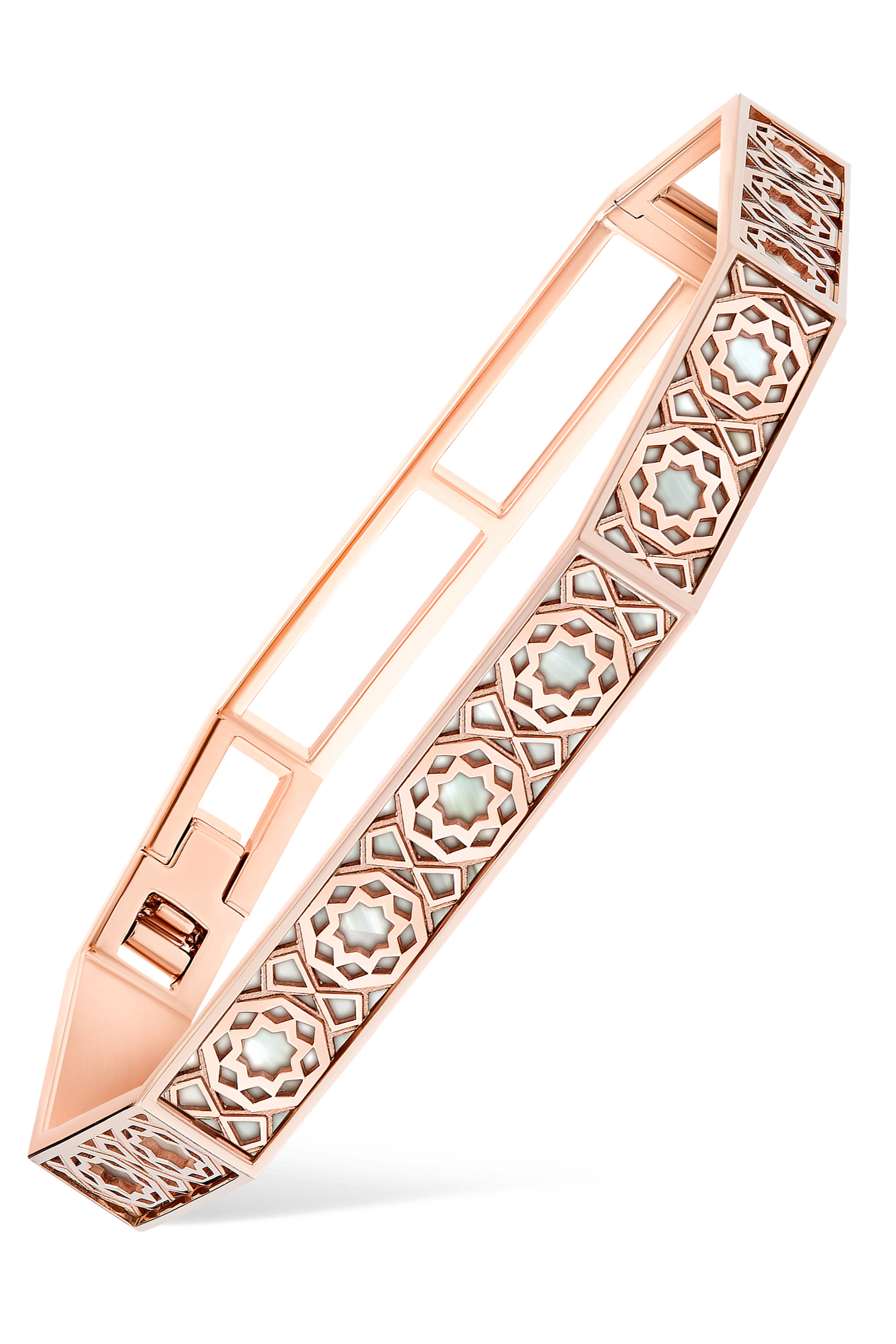 Oud Turath Bangle, 18k Rose Gold & Mother of Pearl