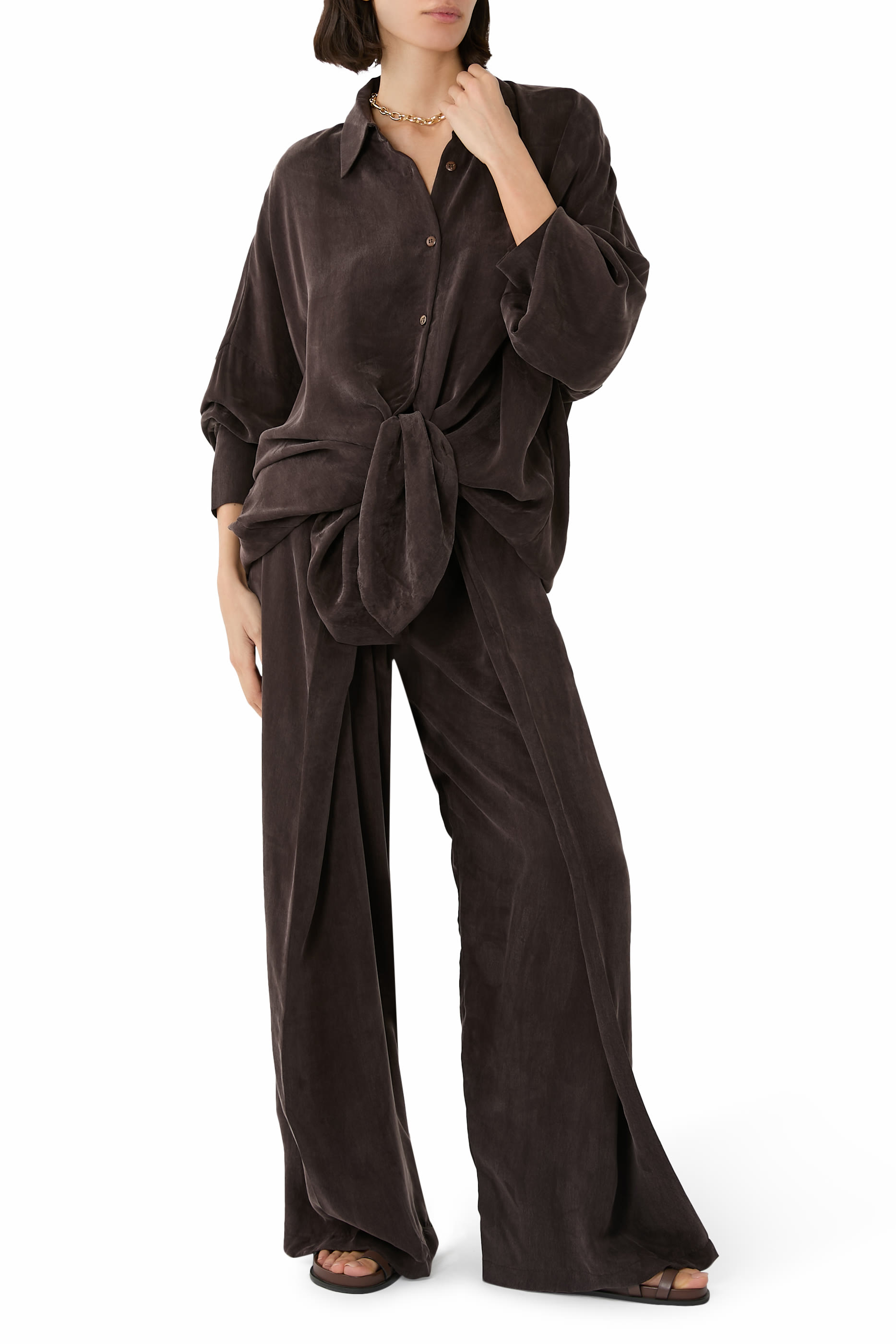 Straight Cut Wrap Pants