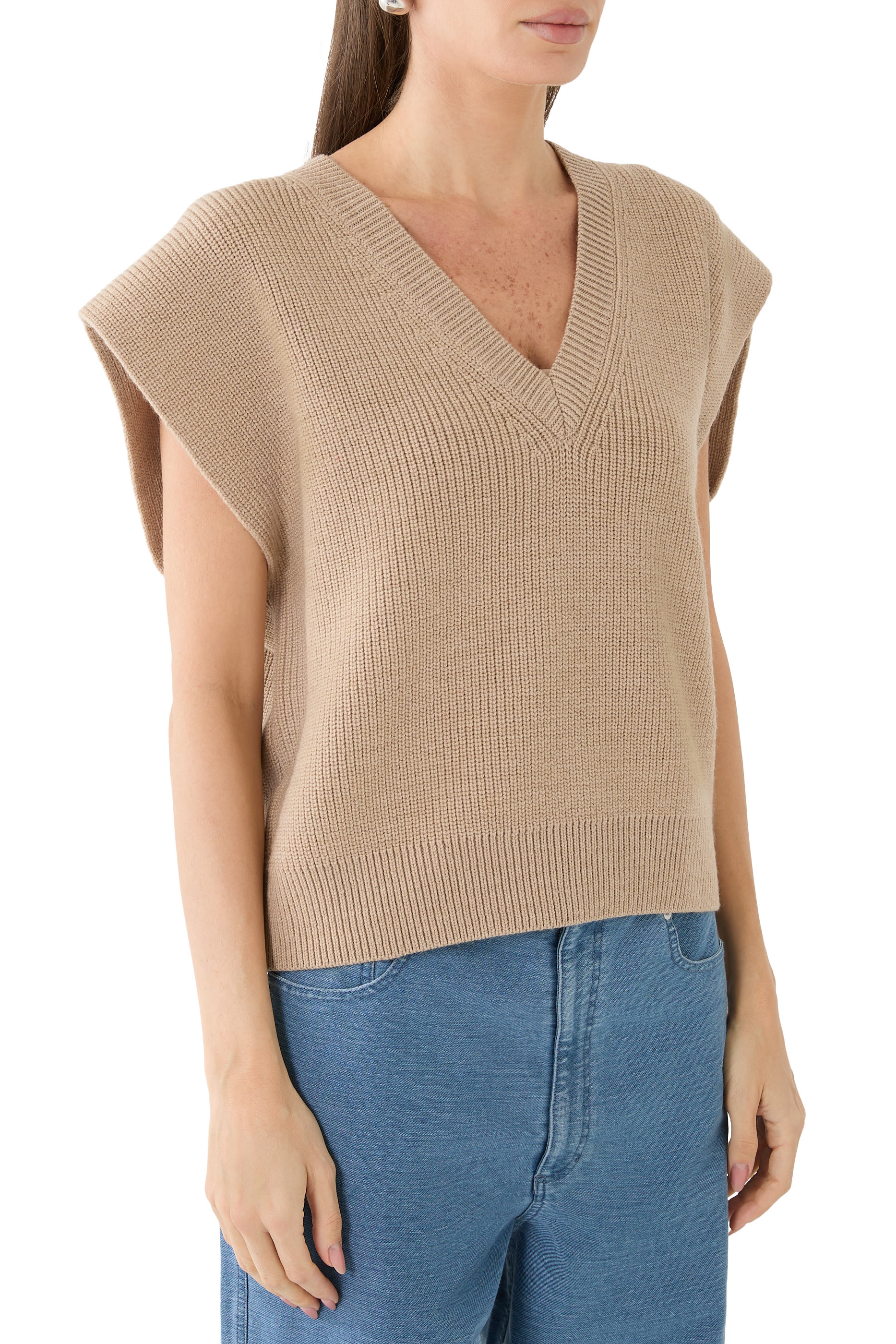 Cardigan Stitch Sweater Vest with Removable Dickie 