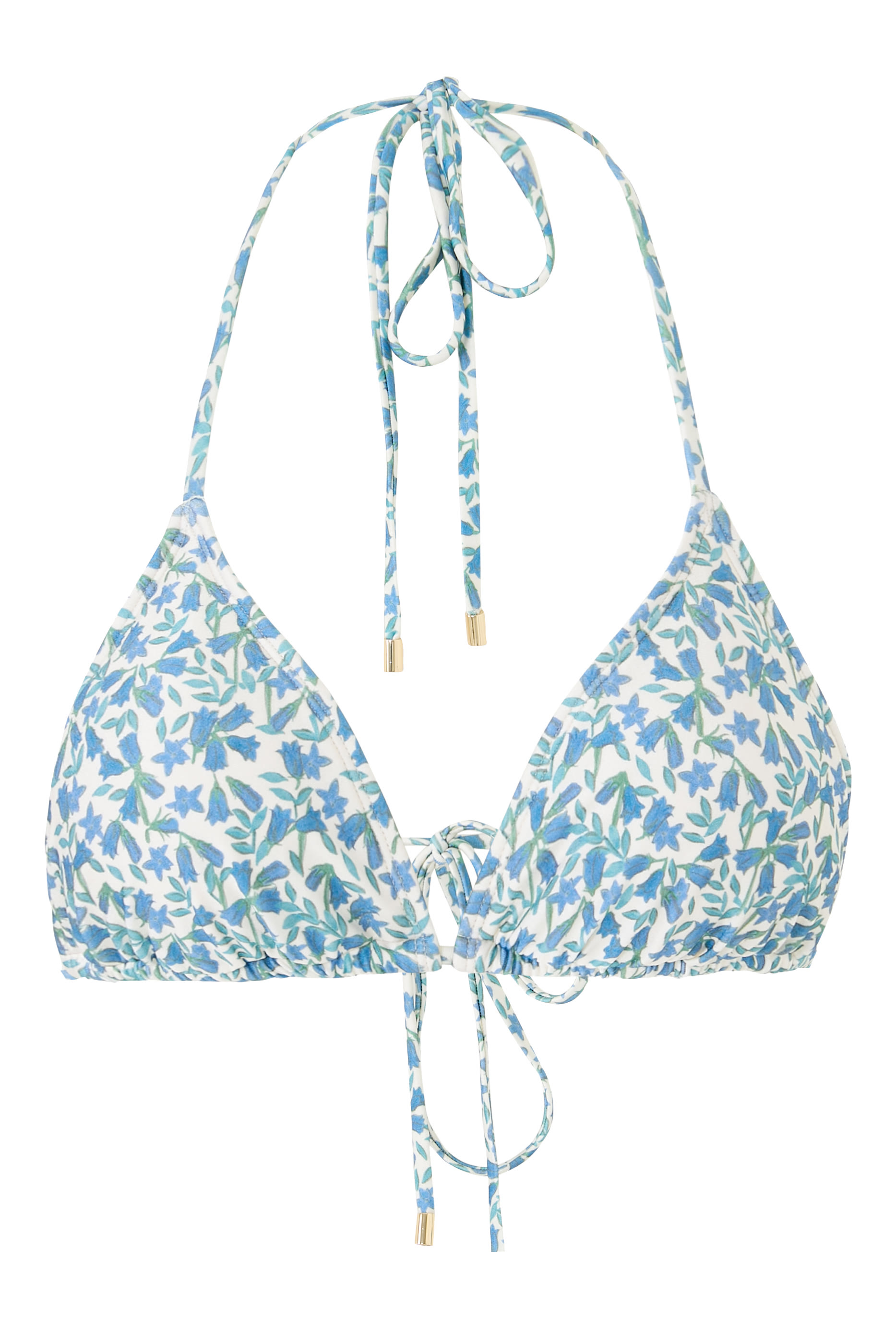 Printed String Triangle Bikini Top