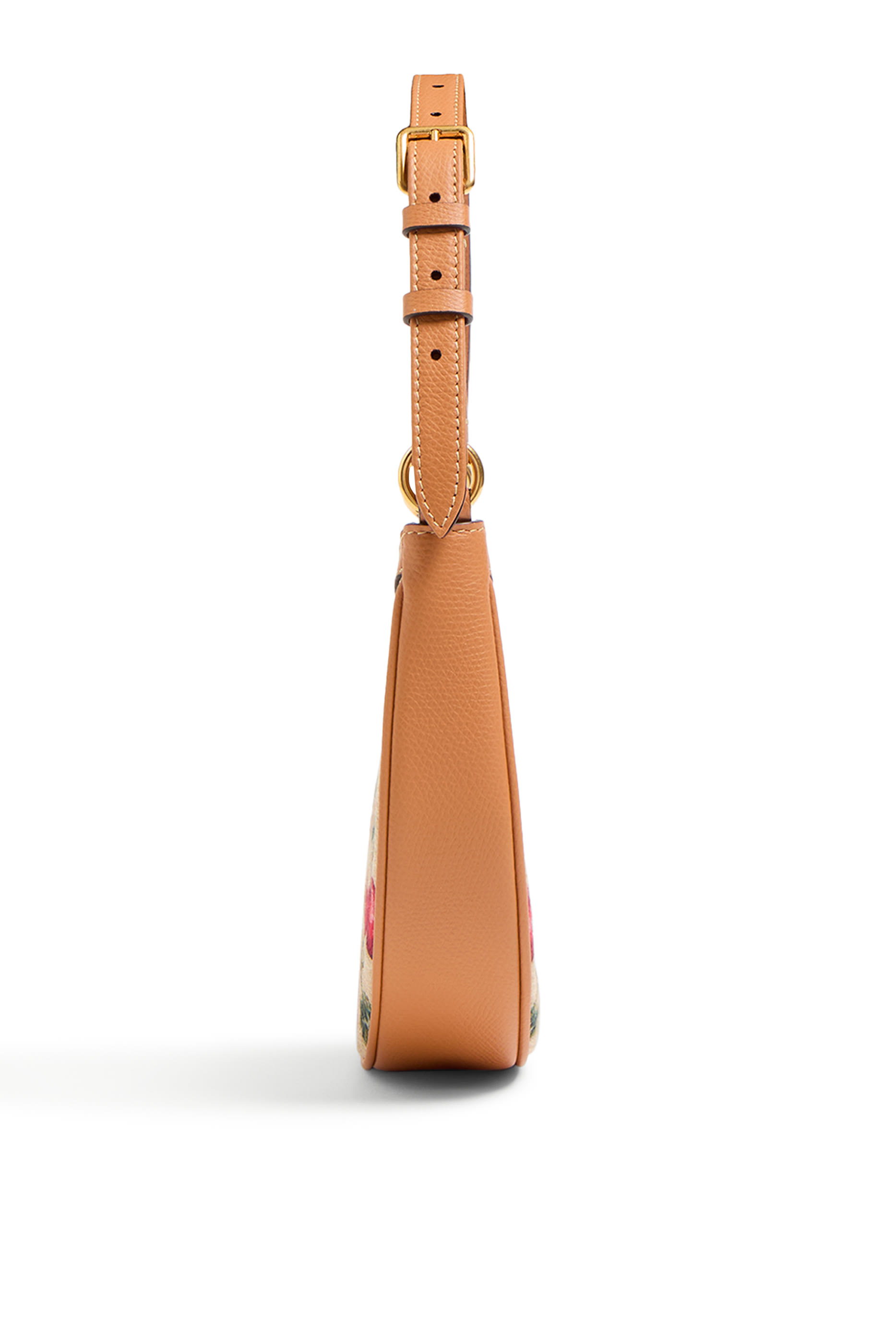 VLogo Signature Mini Hobo Bag in Jacquard Raffia with Cherryfic Pattern