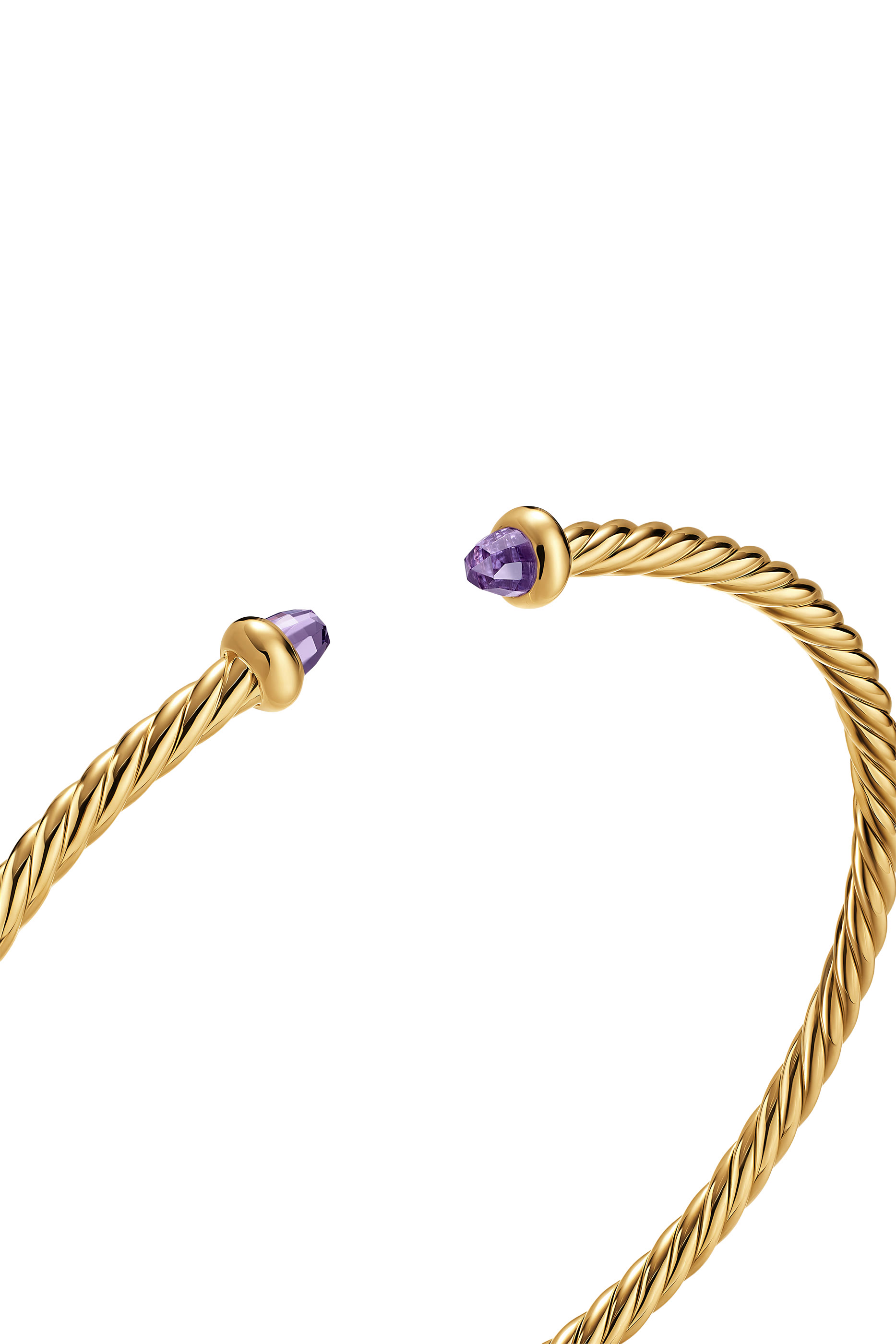 Micro Cablespira&reg; Flex Bracelet, 18K Yellow Gold & Amethyst