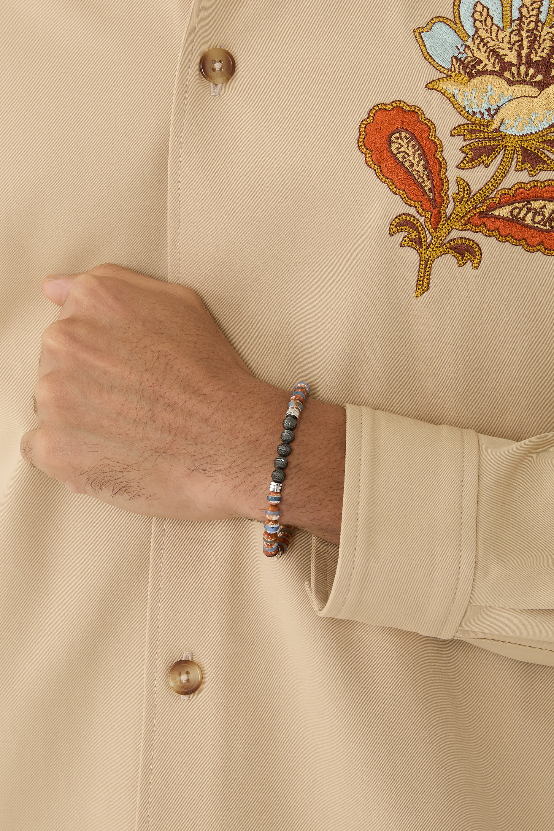 Stonehenge Graffiato Bracelet, Sterling Silver & Agate