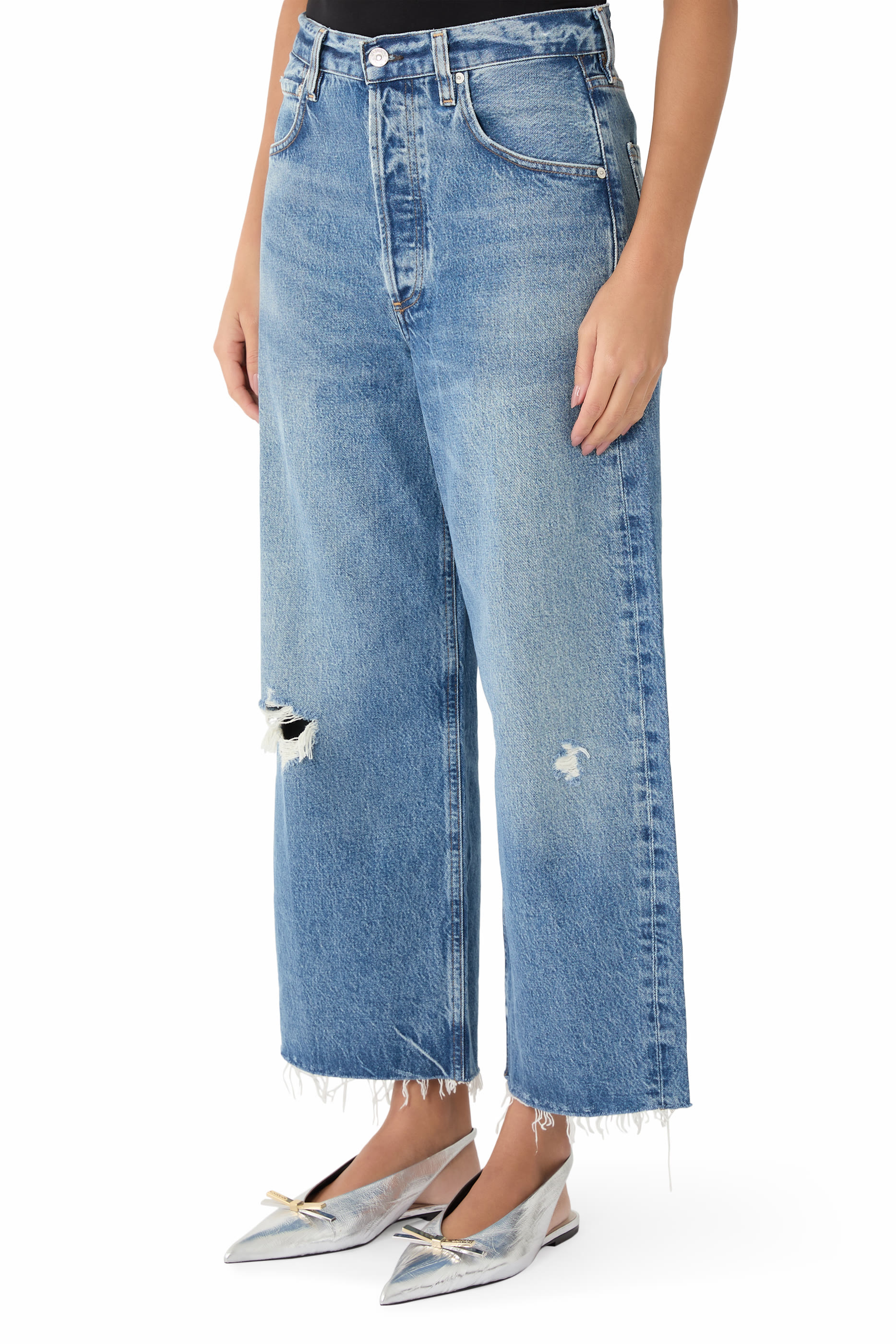 Ayla Raw Hem Crop Denim 