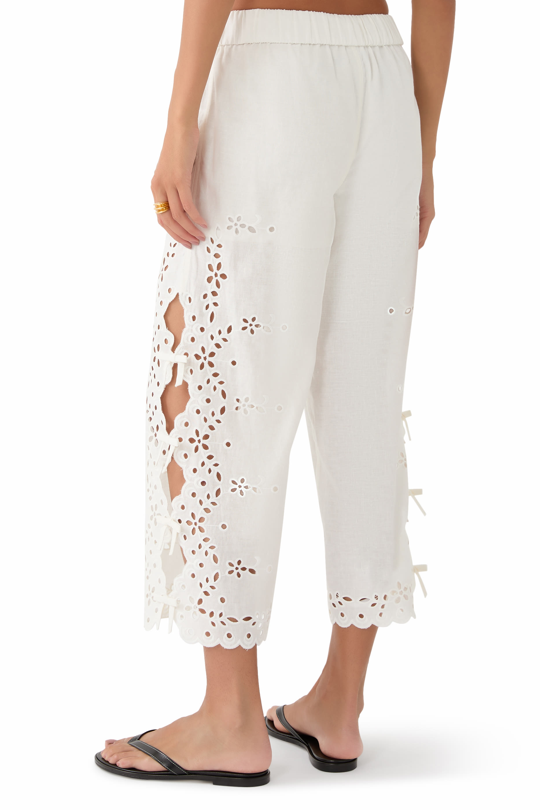 Linen Embroidered Trousers