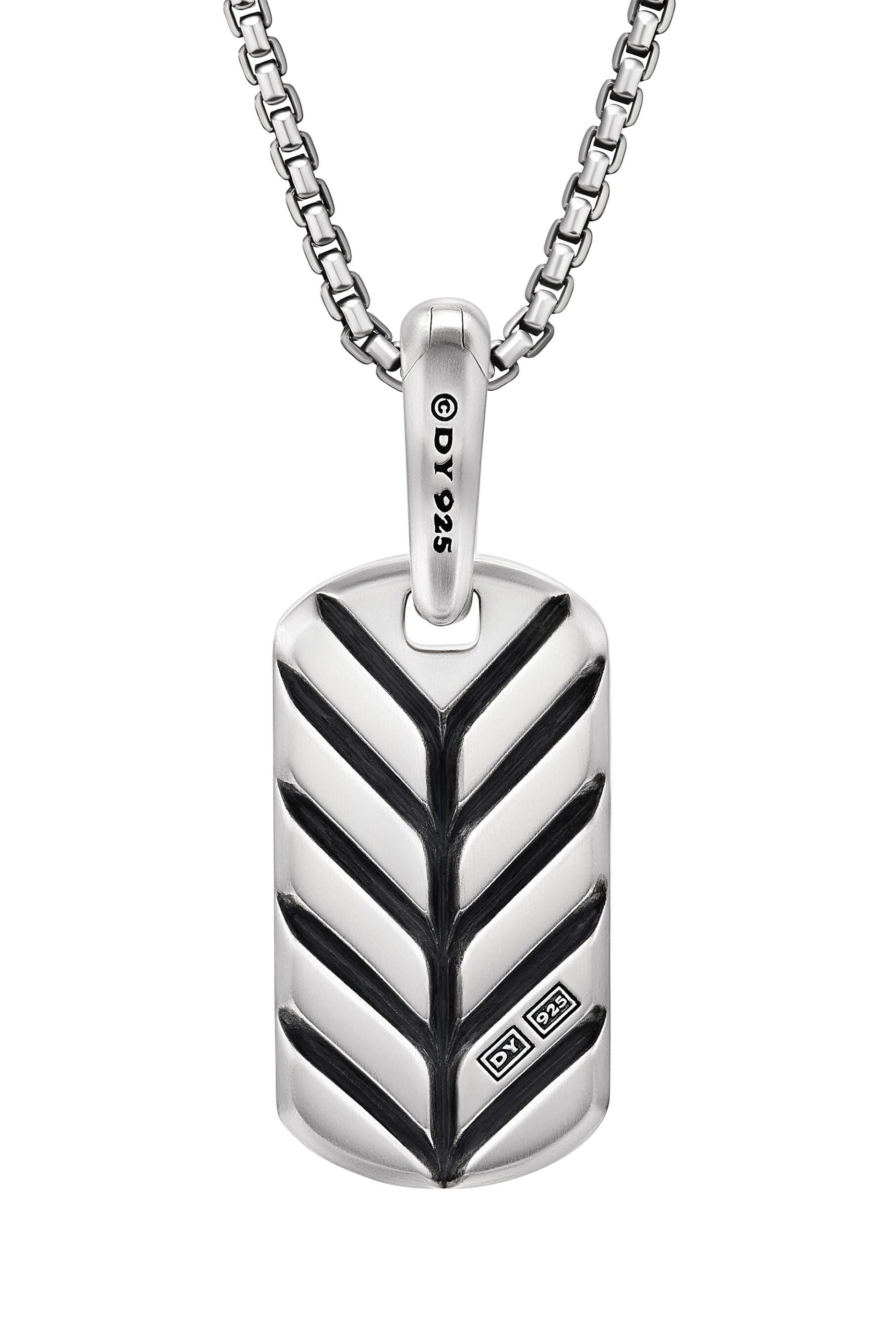 Chevron Tag, Sterling Silver & Malachite