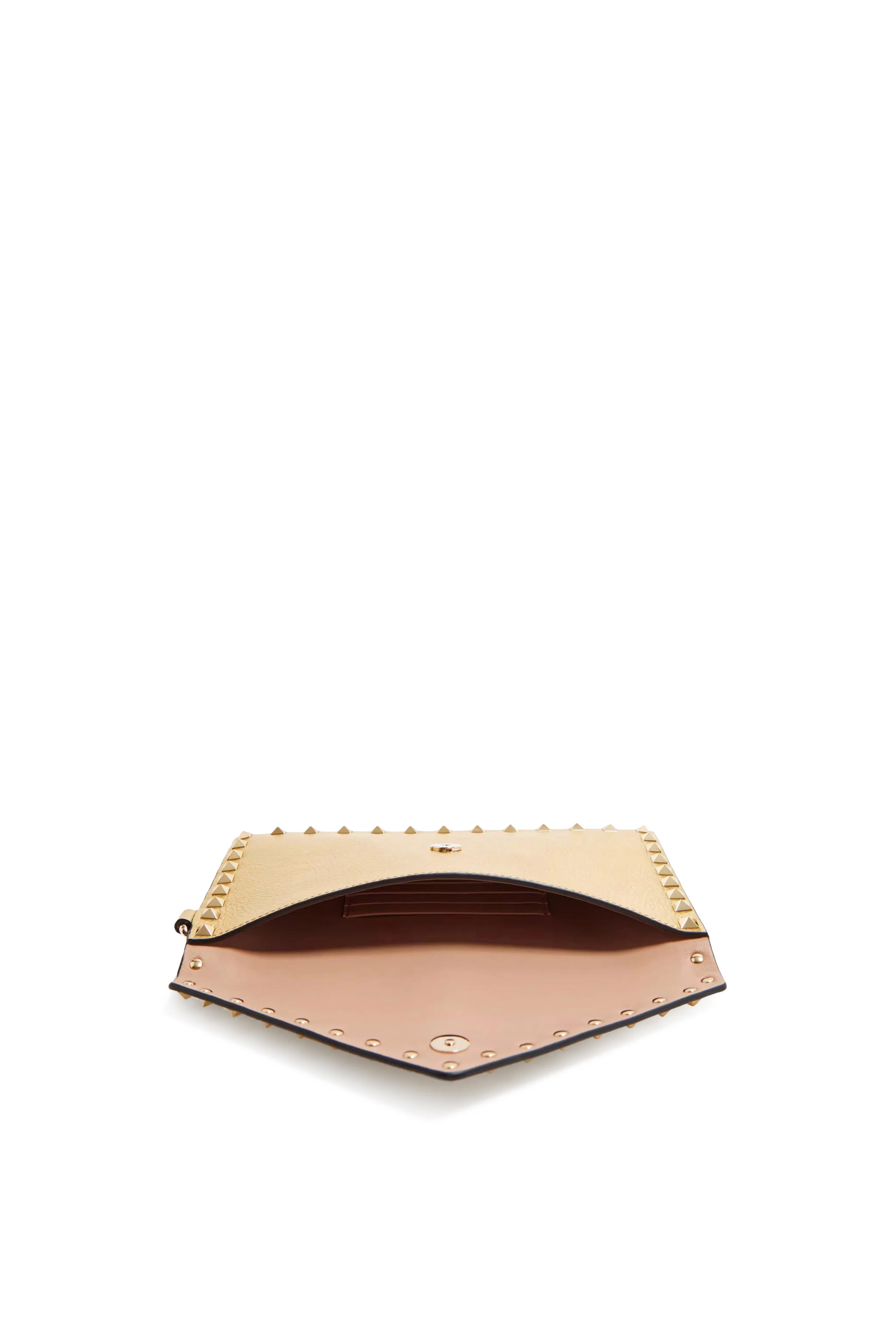 Rockstud Laminated Grainy Calfskin Clutch Bag