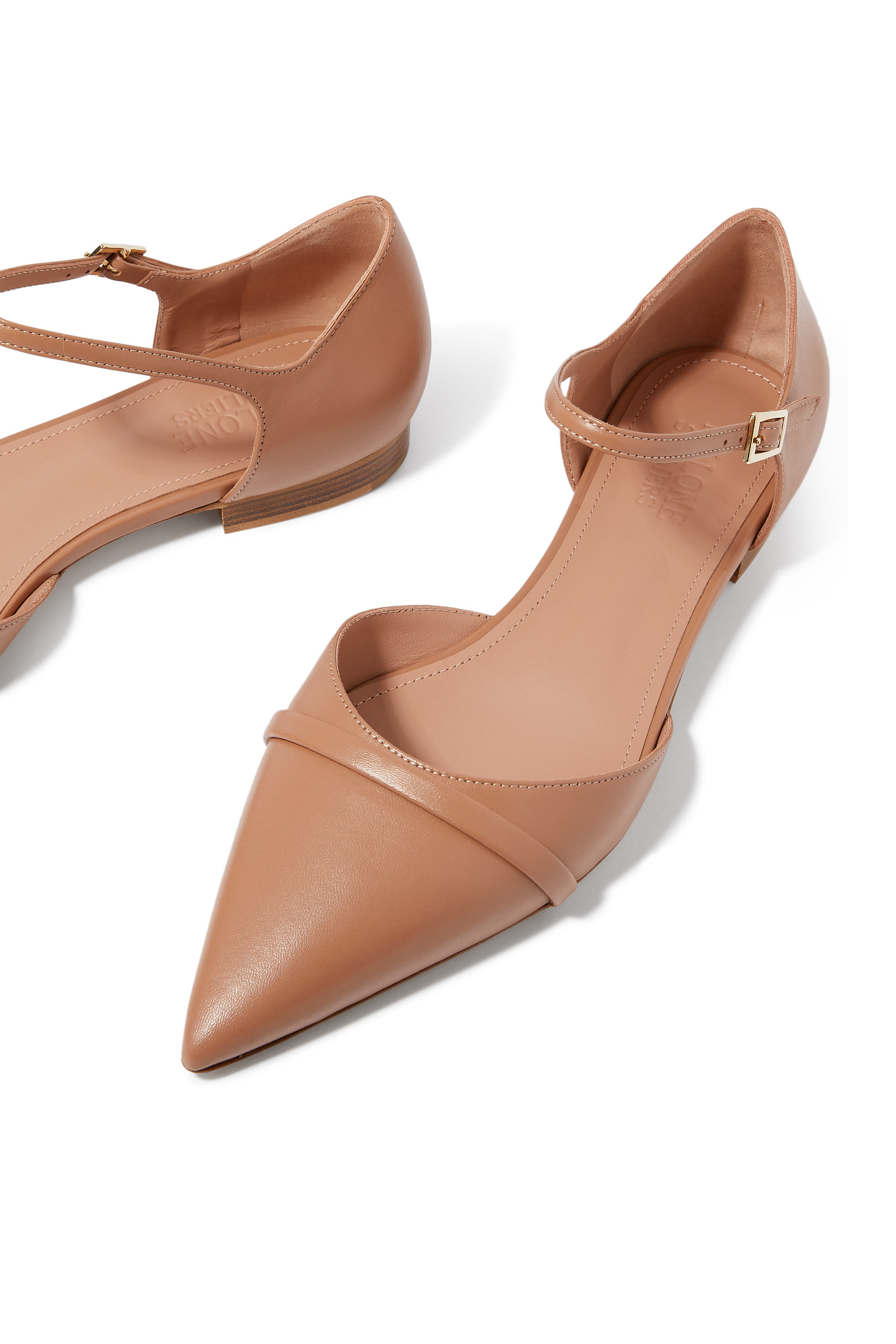 Ulla Blush Leather Flat Pumps