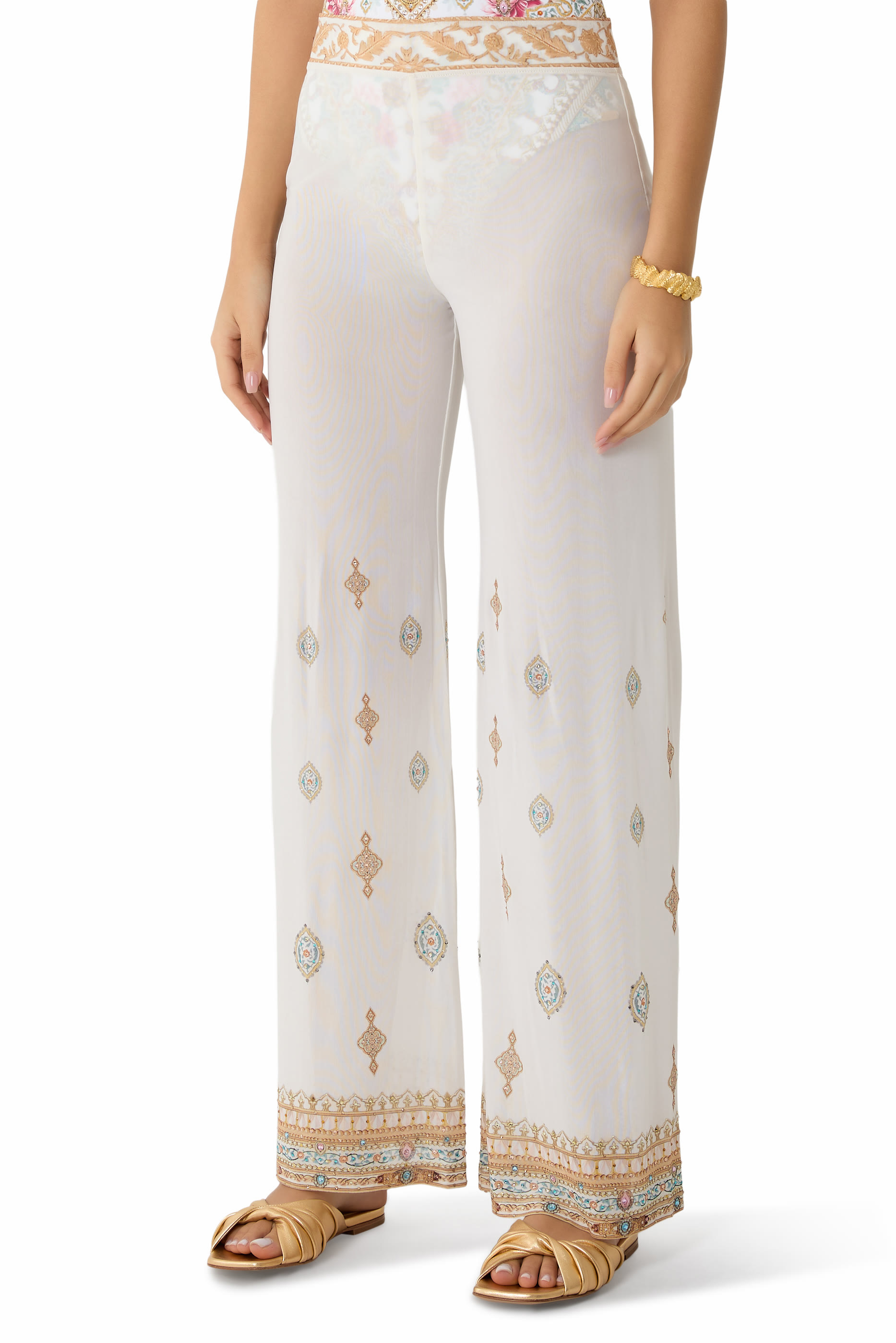  Mesh Straight-Leg Pants