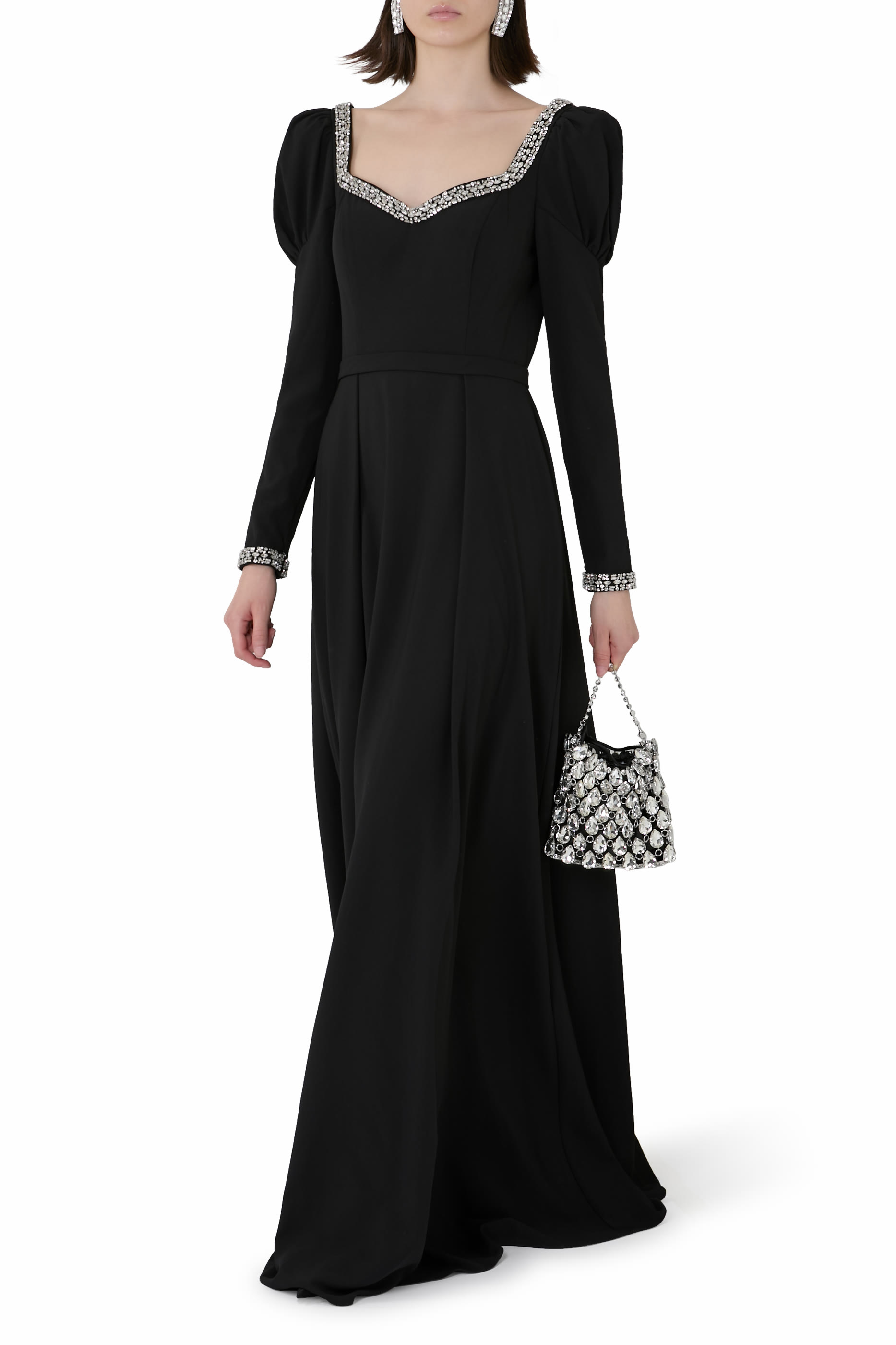 Crystal Long Sleeves Gown