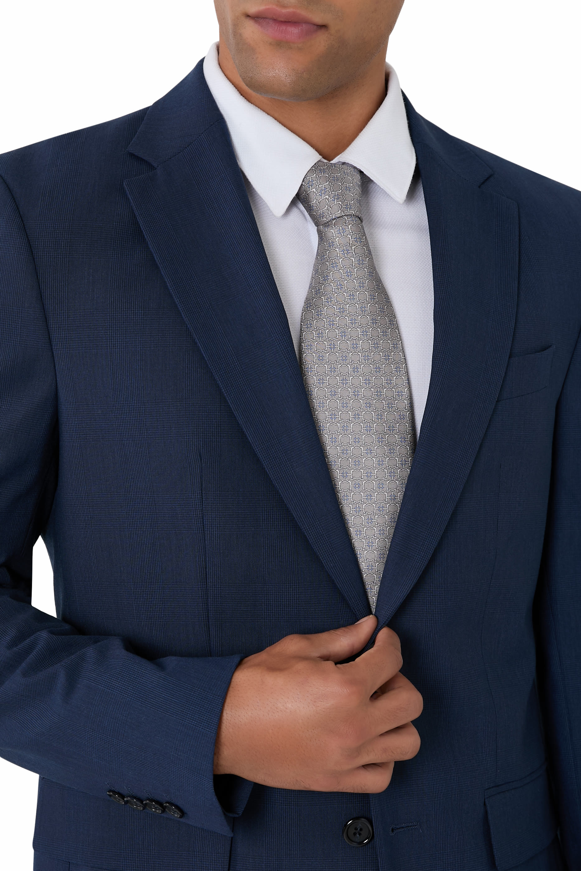 Geometric Print Silk Tie 