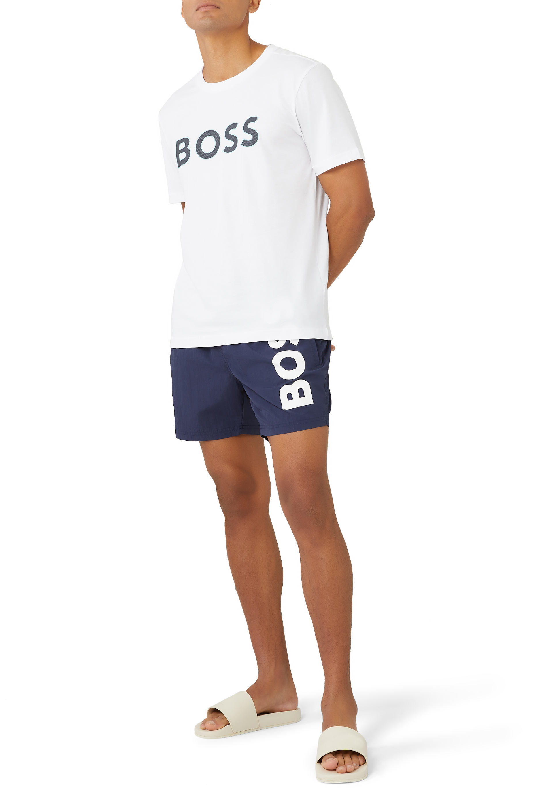Quick-Drying Logo Swim Shorts