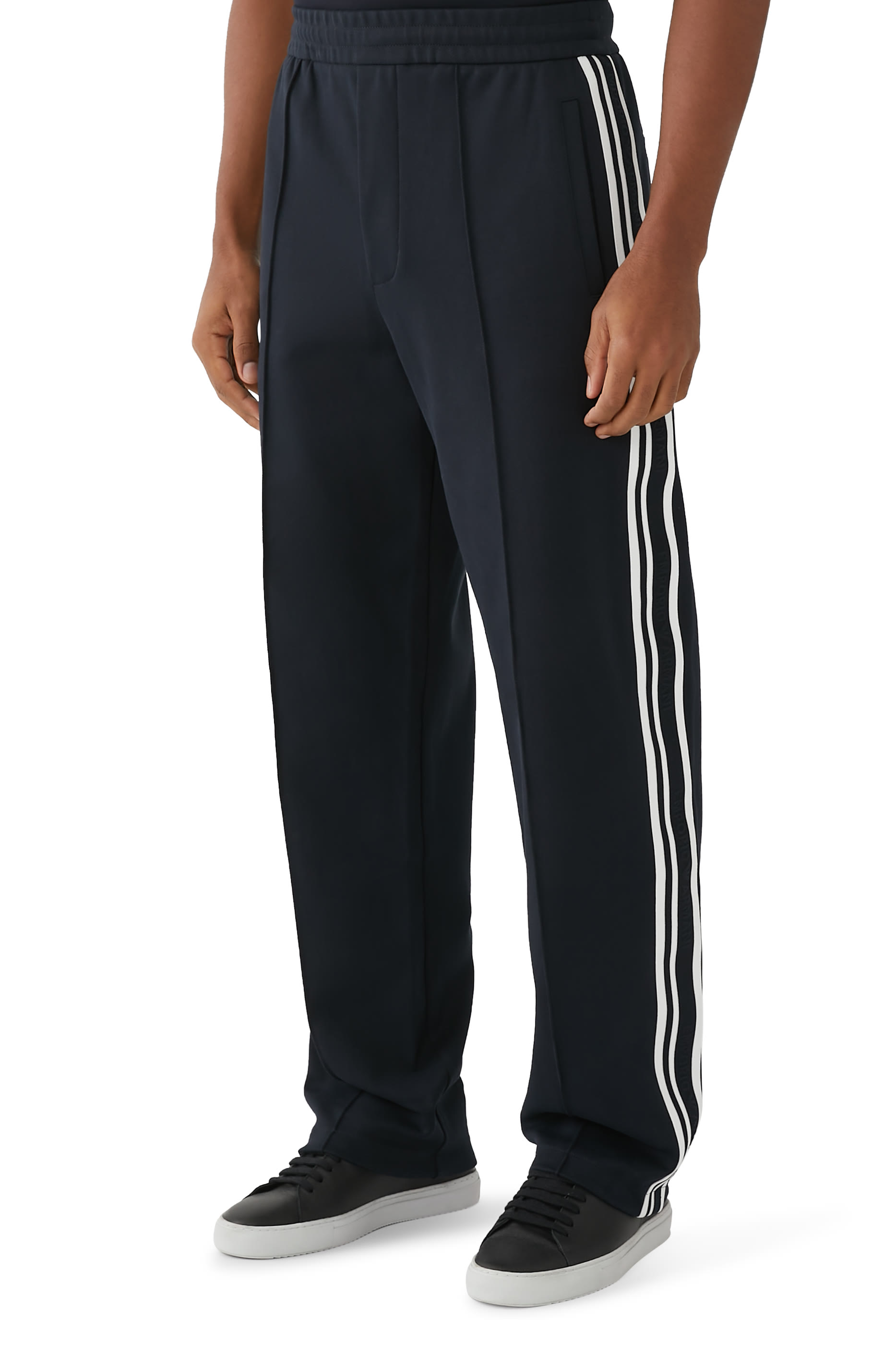 Double-Jersey Joggers with Logo Tape
