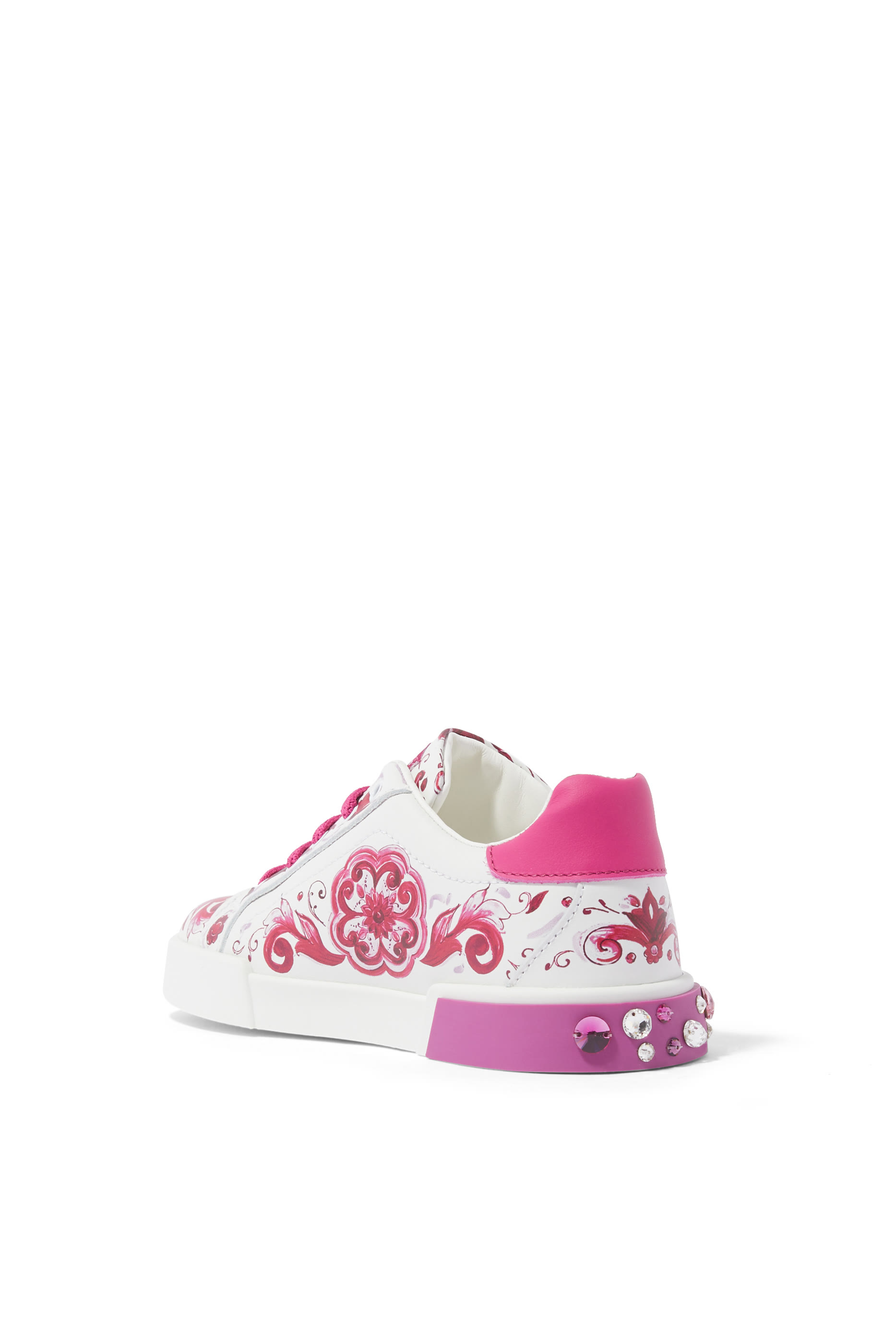 Kids Printed Calfskin Portofino Sneakers