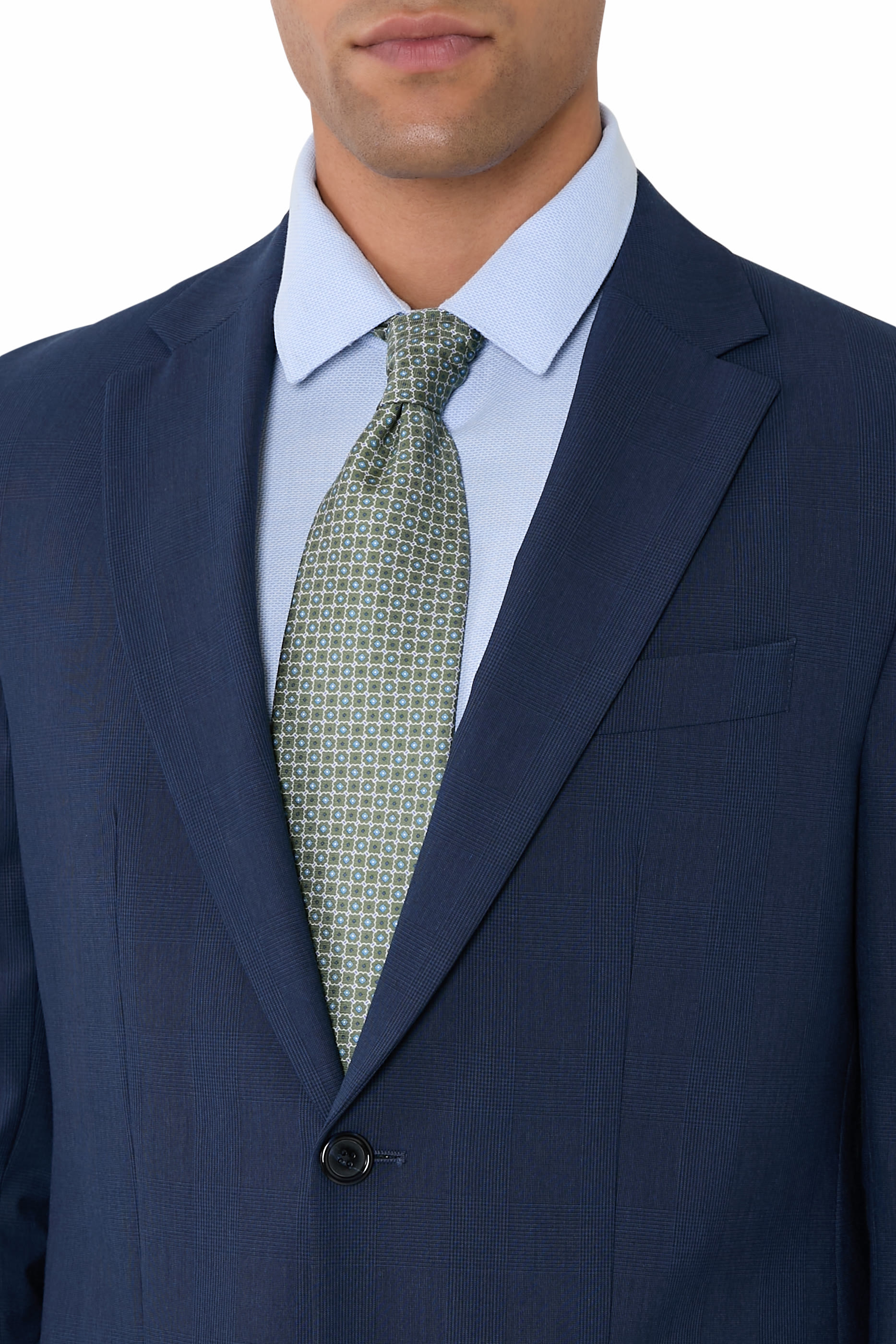  Geometric Print Silk Tie