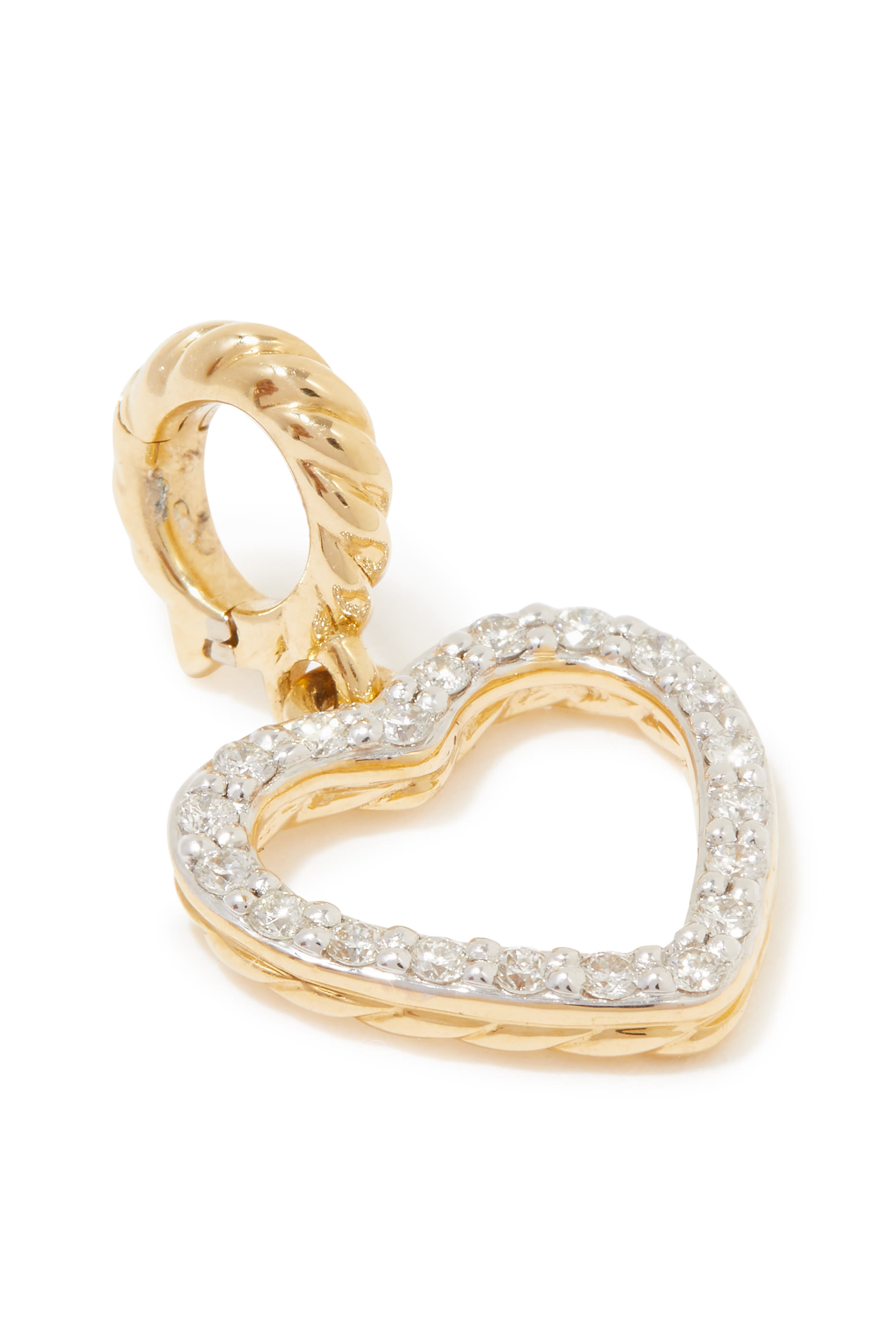 Heart Amulet in 18K Yellow Gold with Pav&eacute; Diamonds