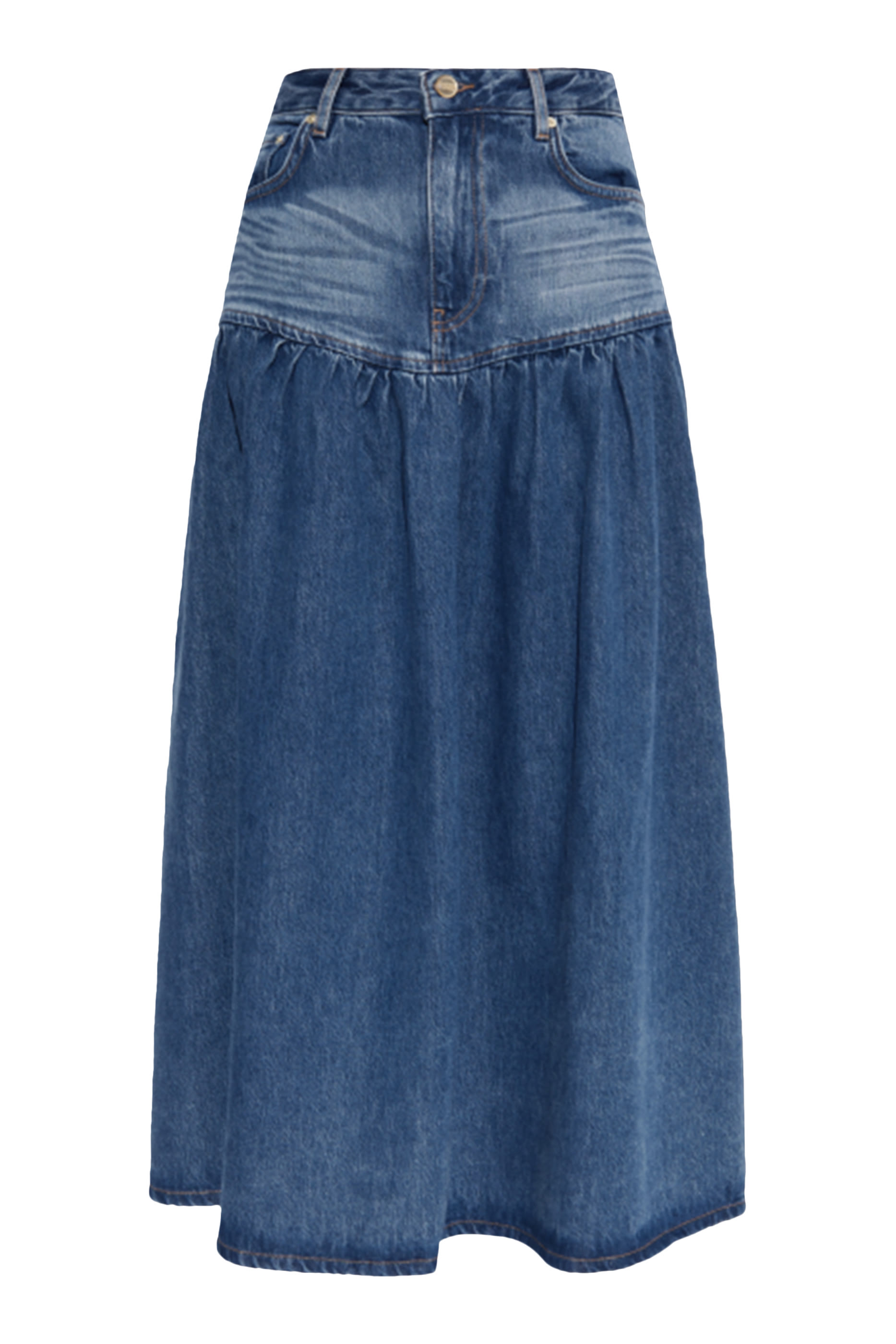 Soft Rigid Denim Long Skirt