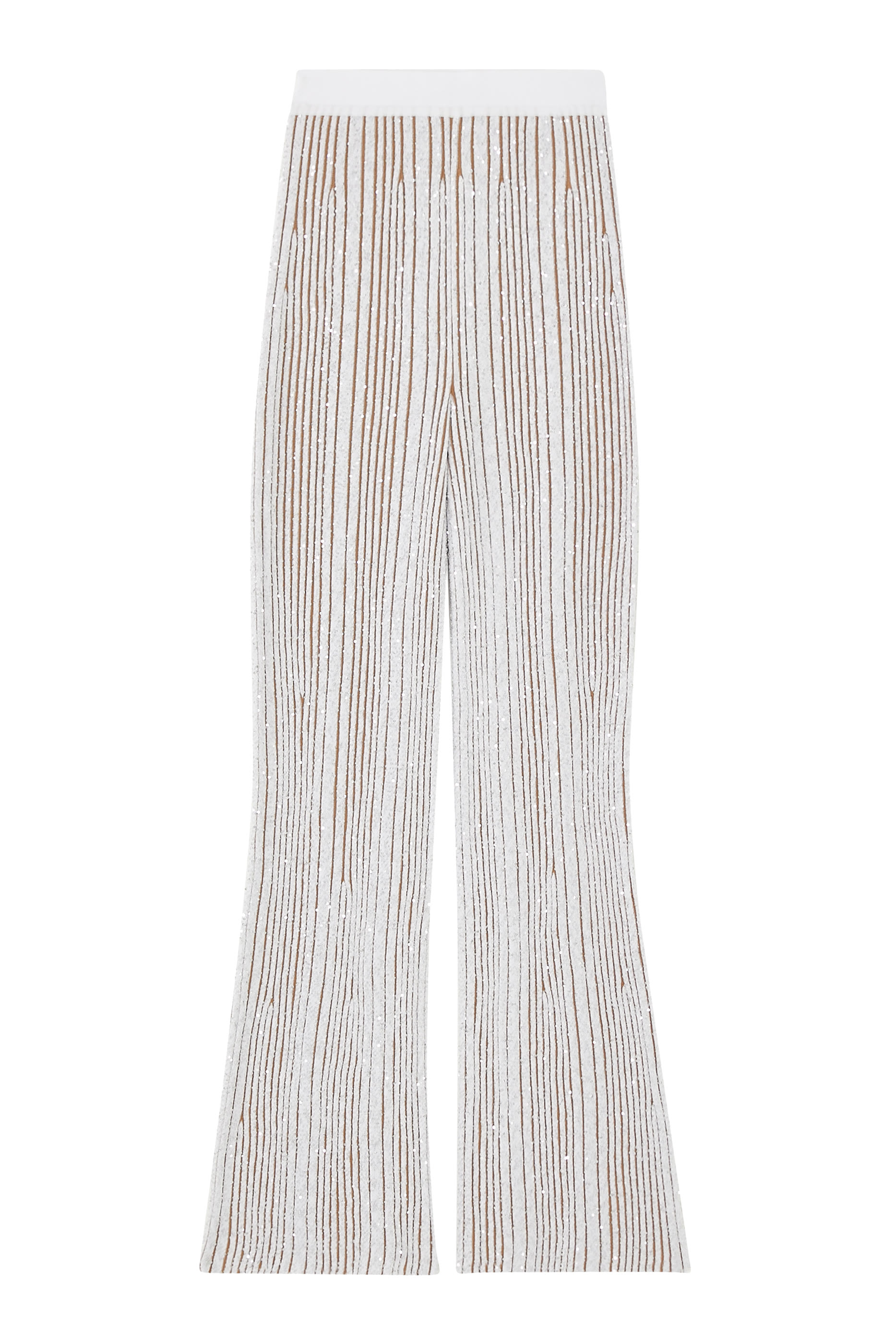 Partialized Knit Sequinned Flared Pants
