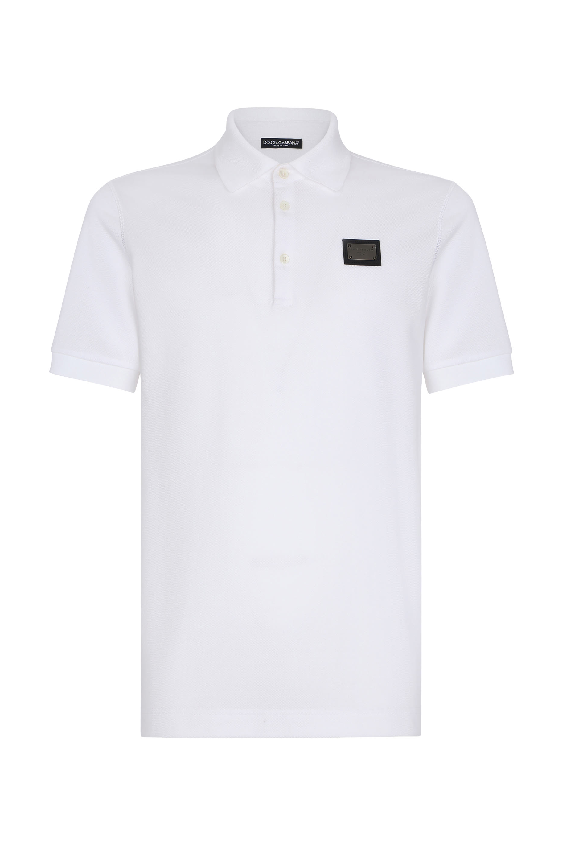 Cotton Piqu&eacute; Polo-Shirt with Branded Tag