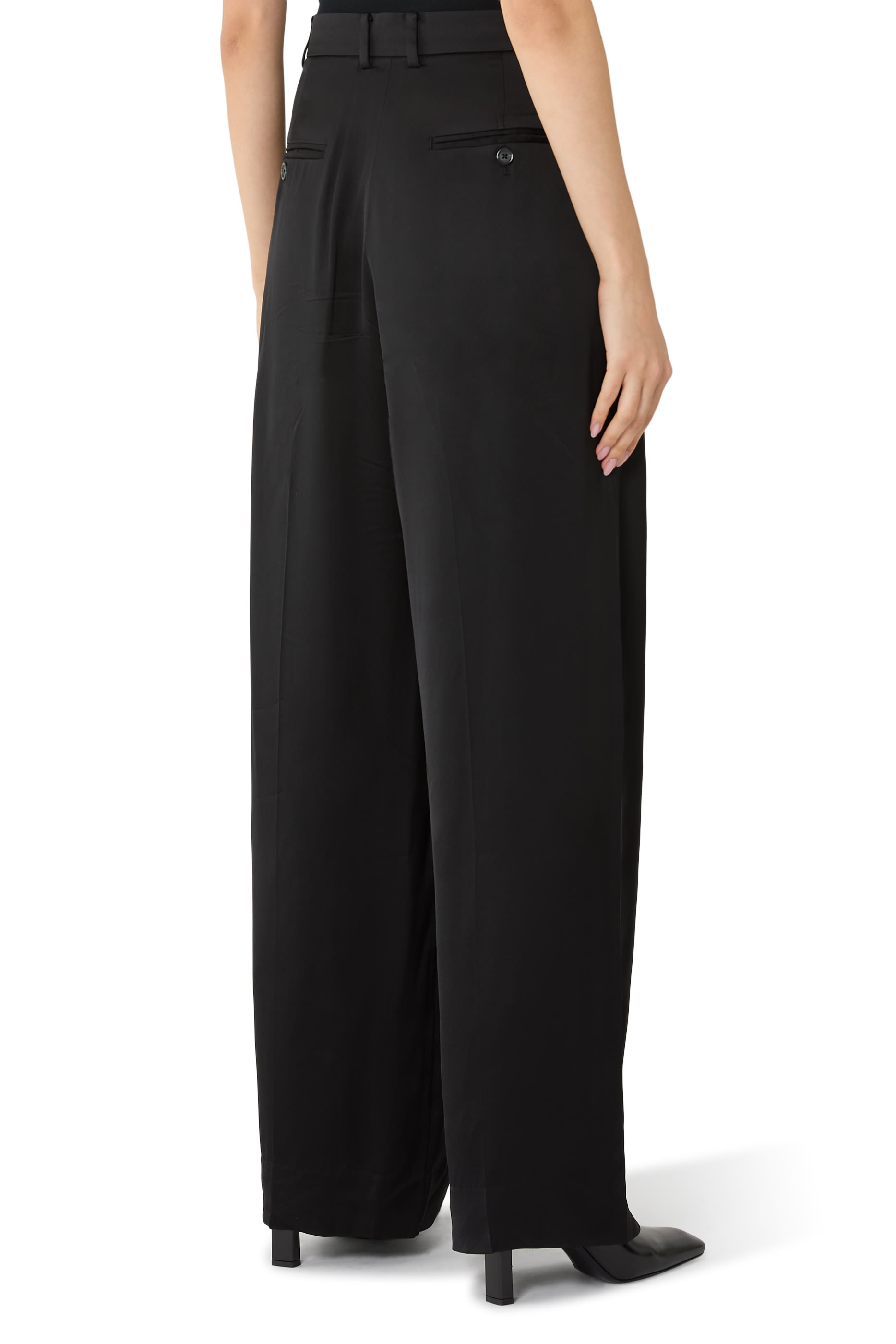  Wide Satin Trousers