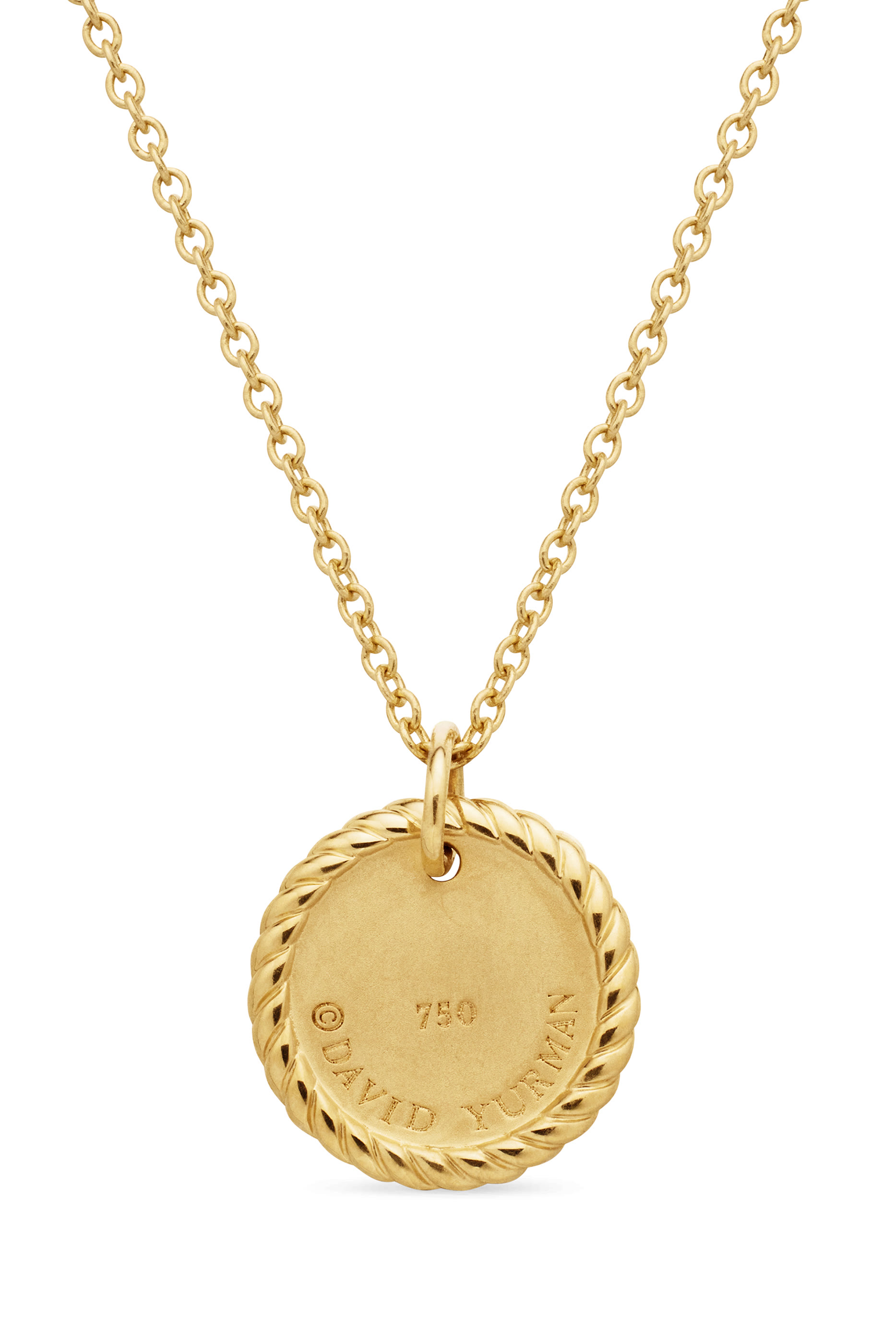 Cable Collectibles&reg; Evil Eye Necklace, 18K Yellow Gold, Blue Sapphires, Diamonds, & Black Diamonds